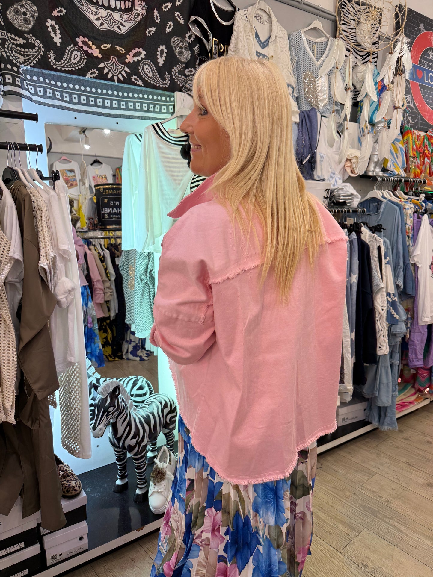 Veste jean rose bb