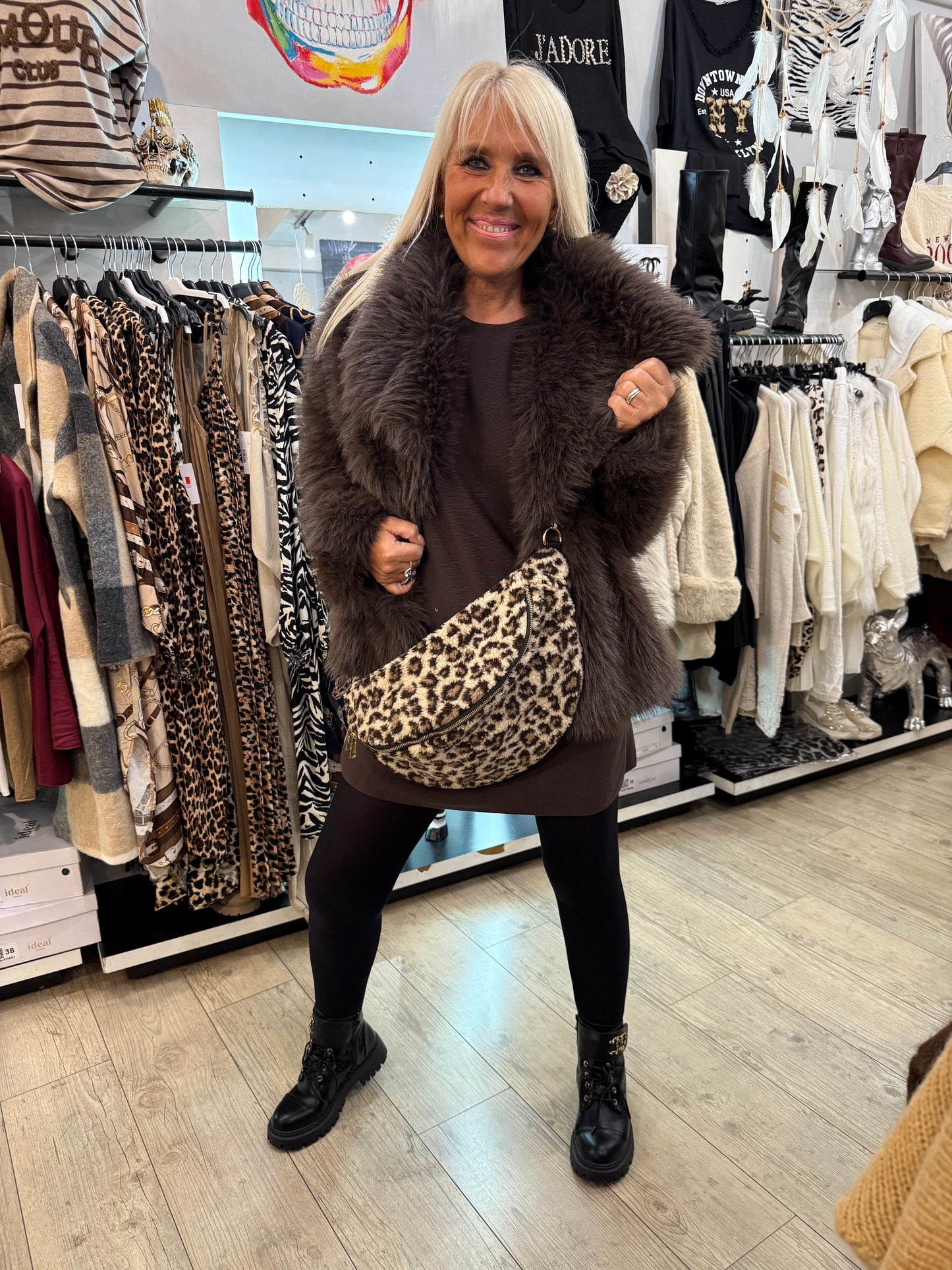 Sac banane moumoute leopard