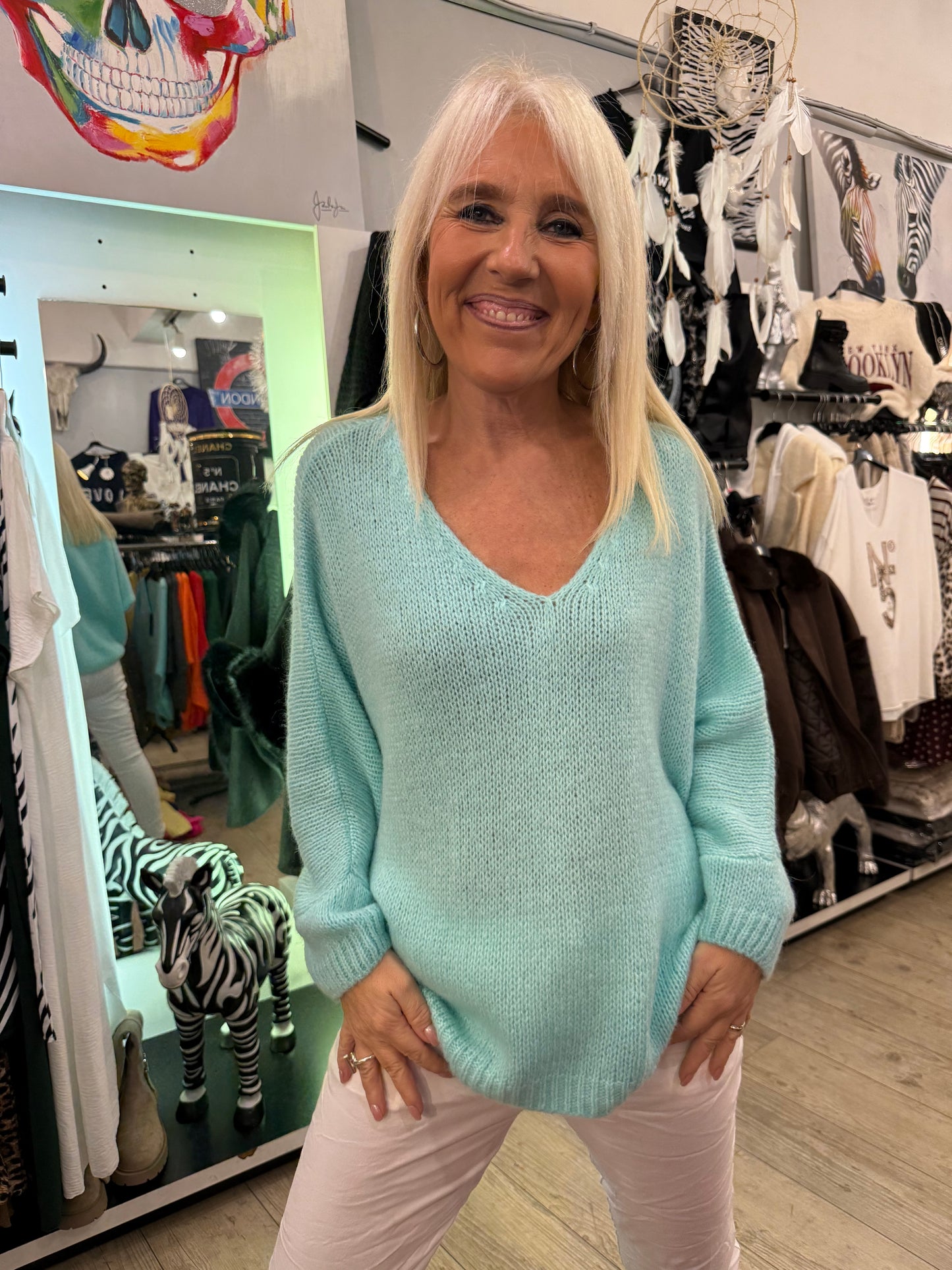 Pull chouchou menthe