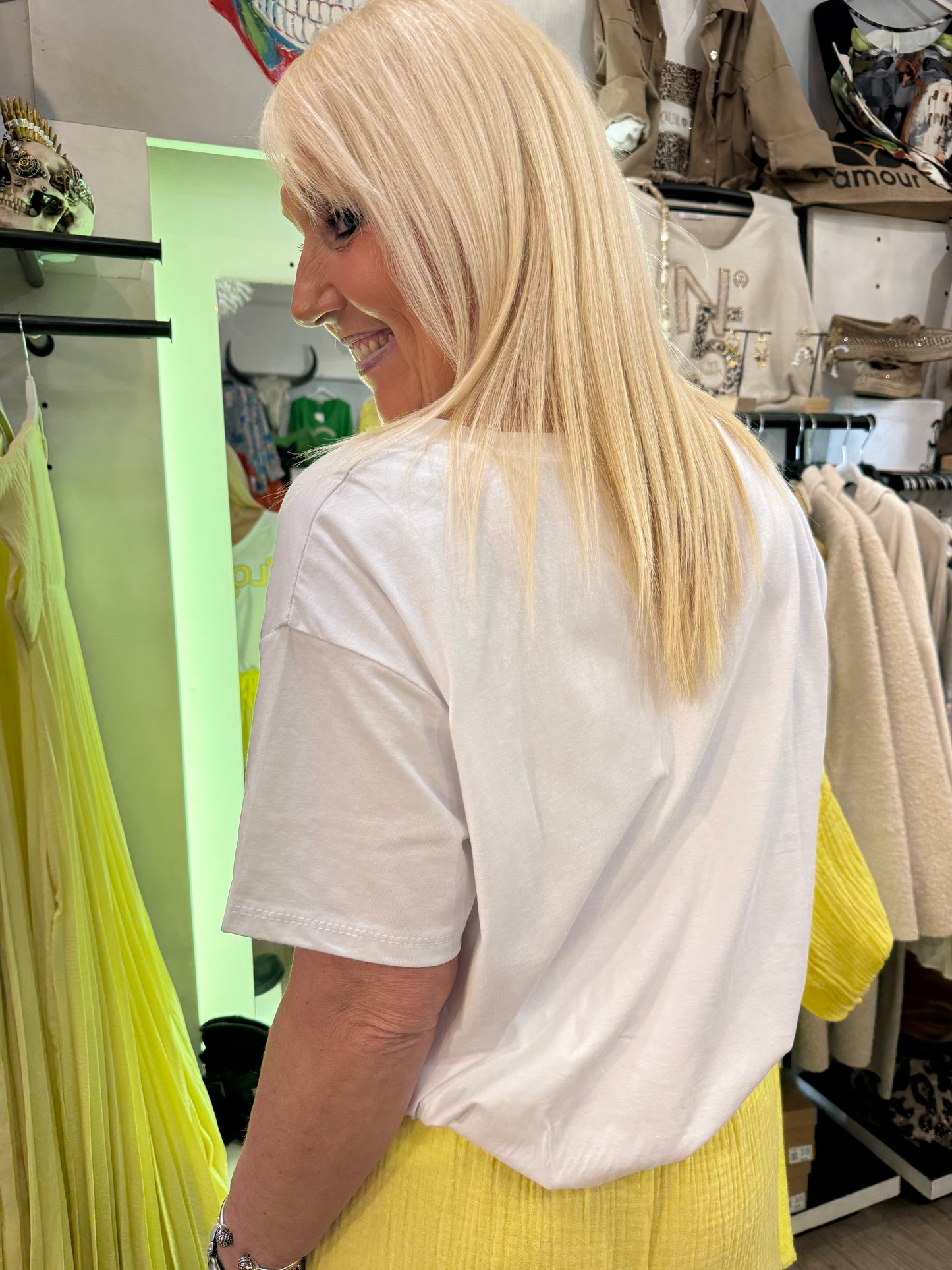 T shirt love jaune