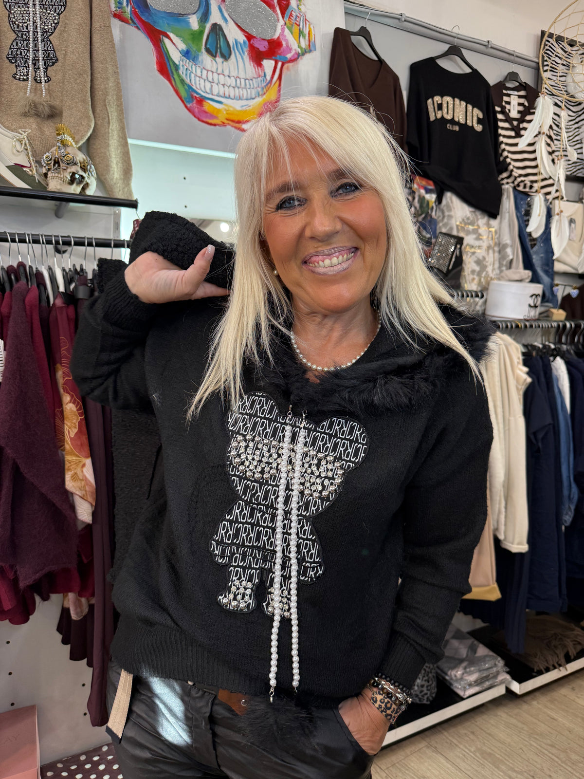 Pull nounours noir