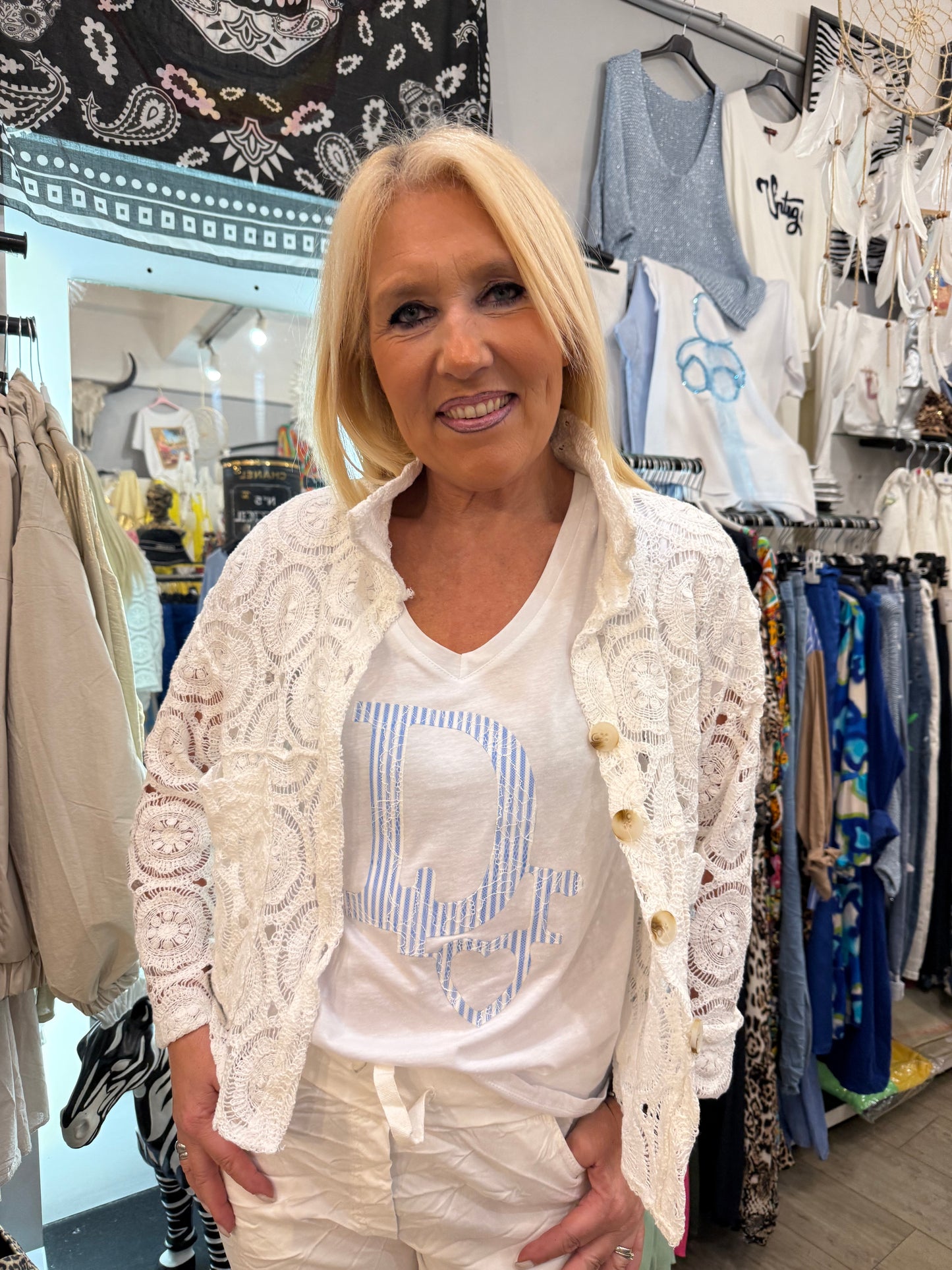 Veste brodée blanche