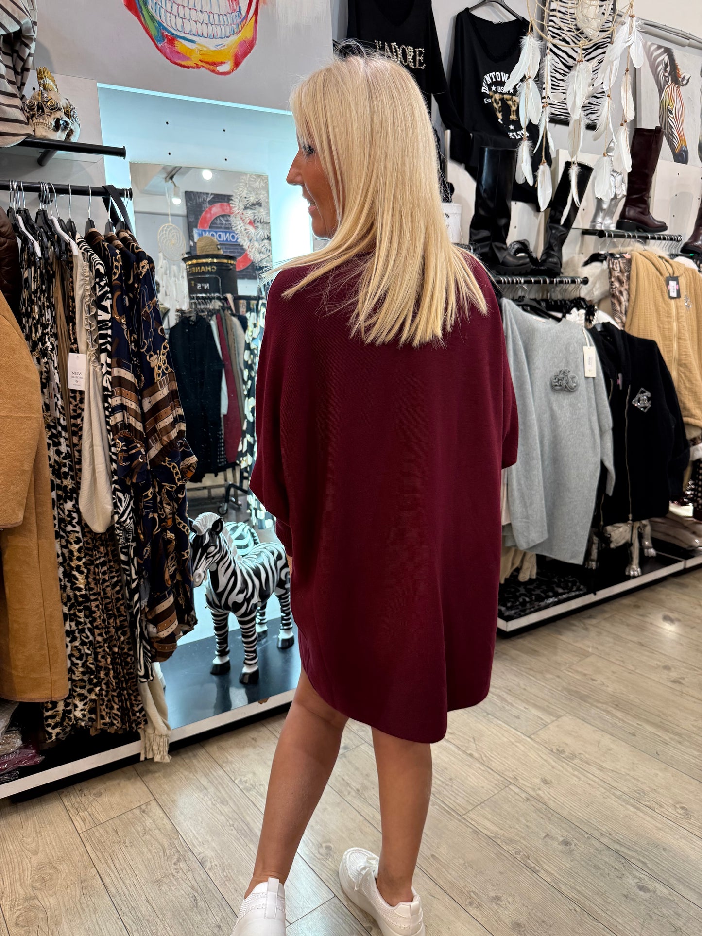 Robe Flowers bordeaux