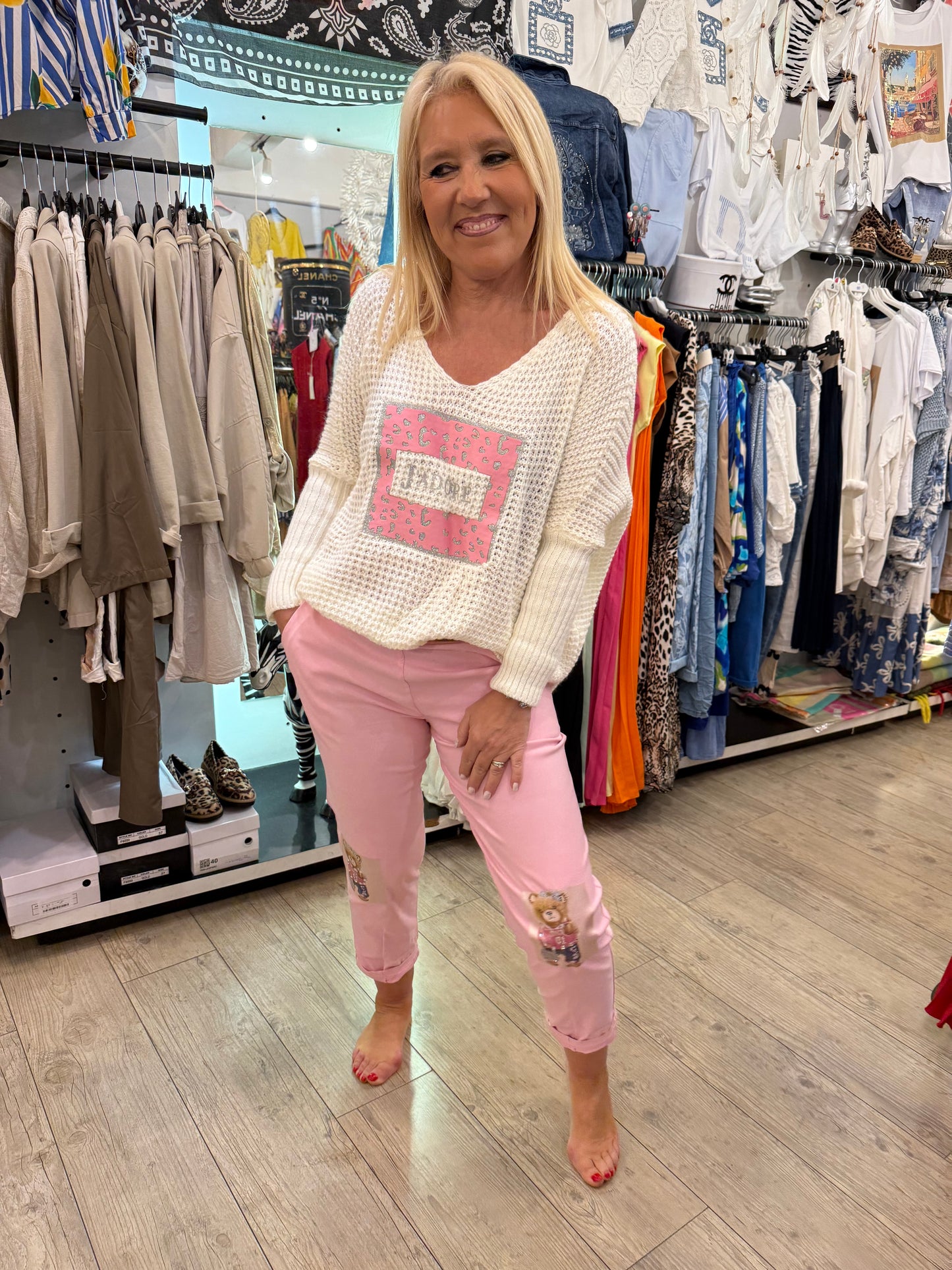 Pantalon Teddy rose