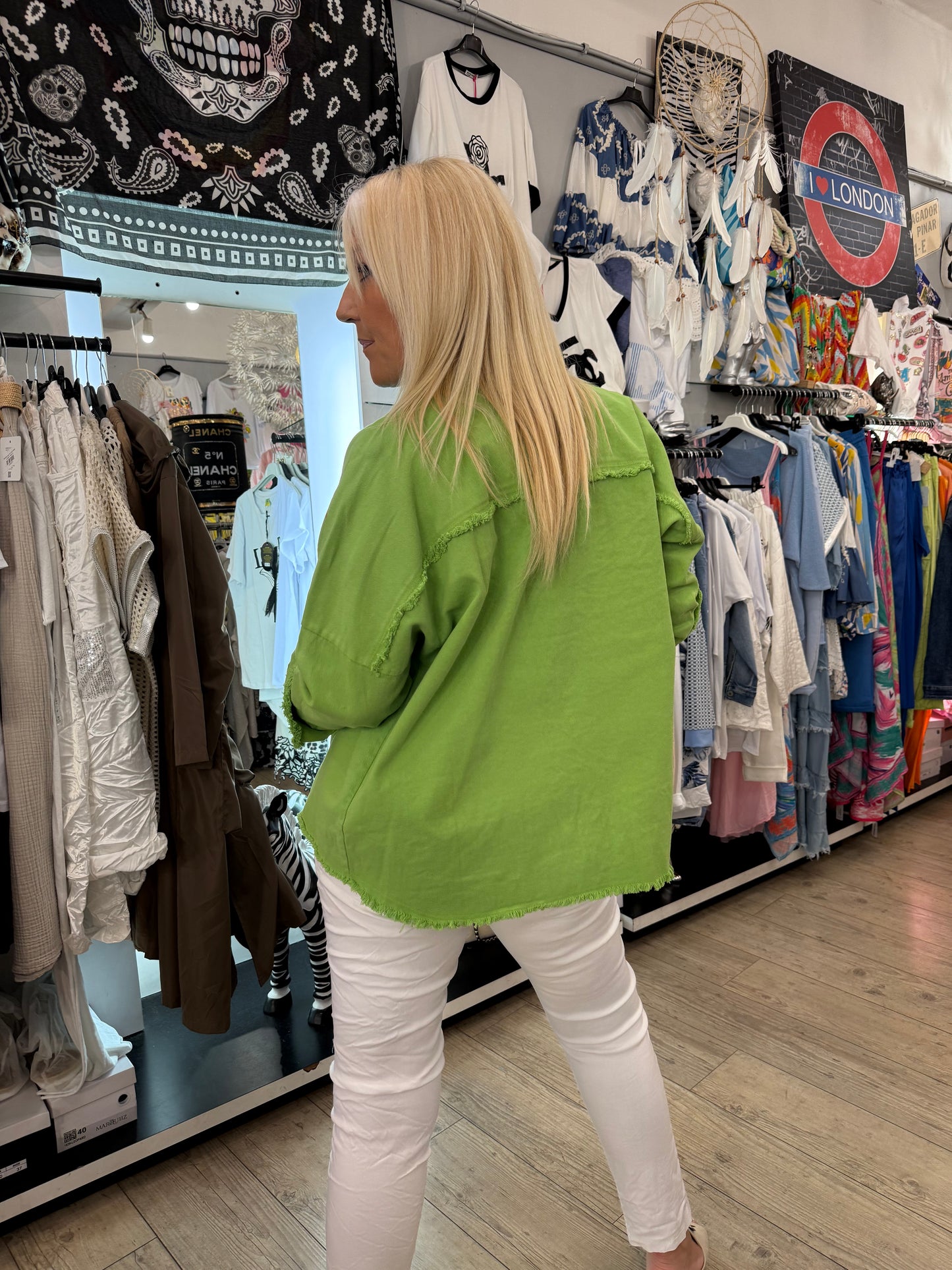 Veste jean verte