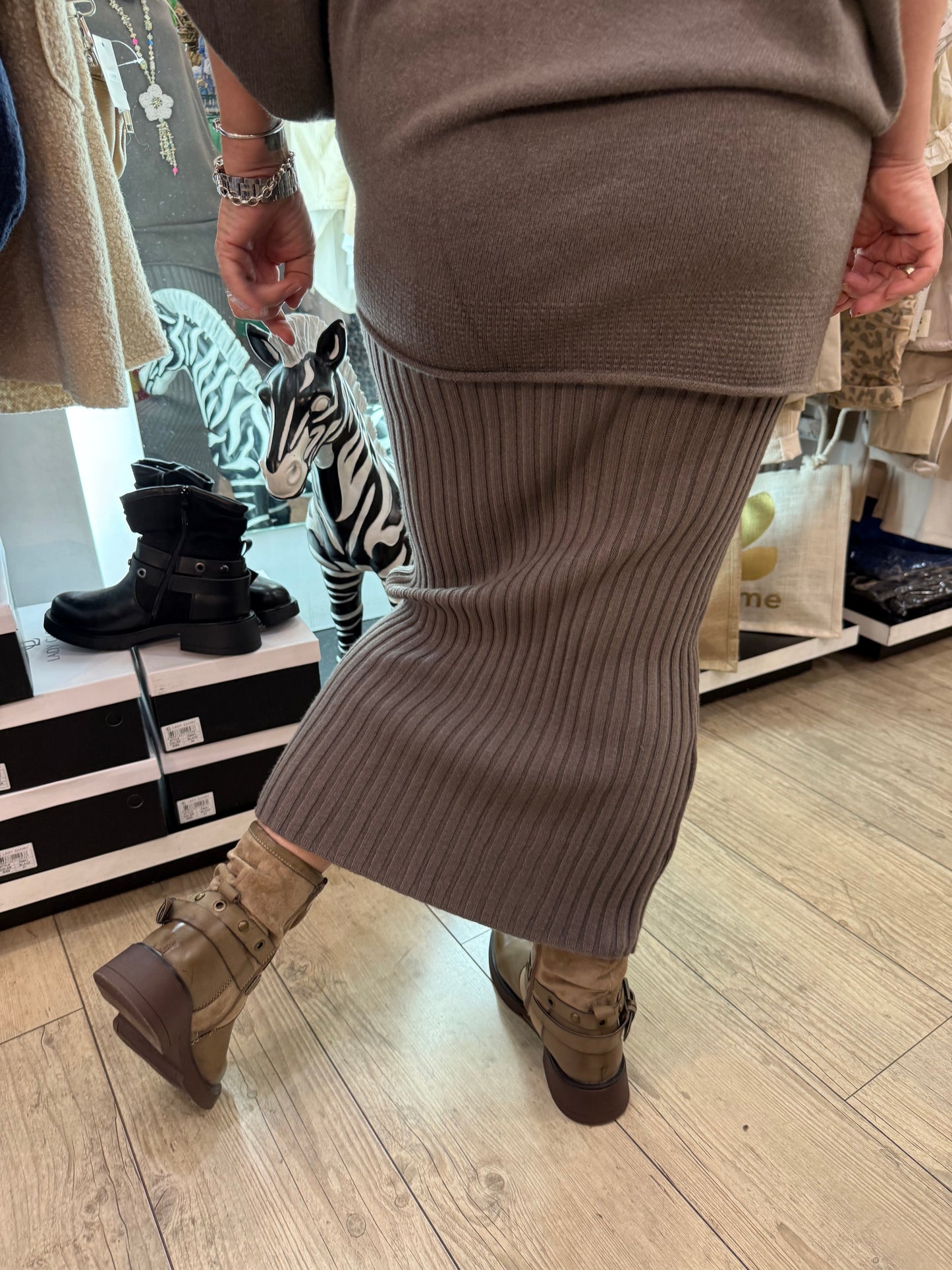 Jupe crayon cappuccino