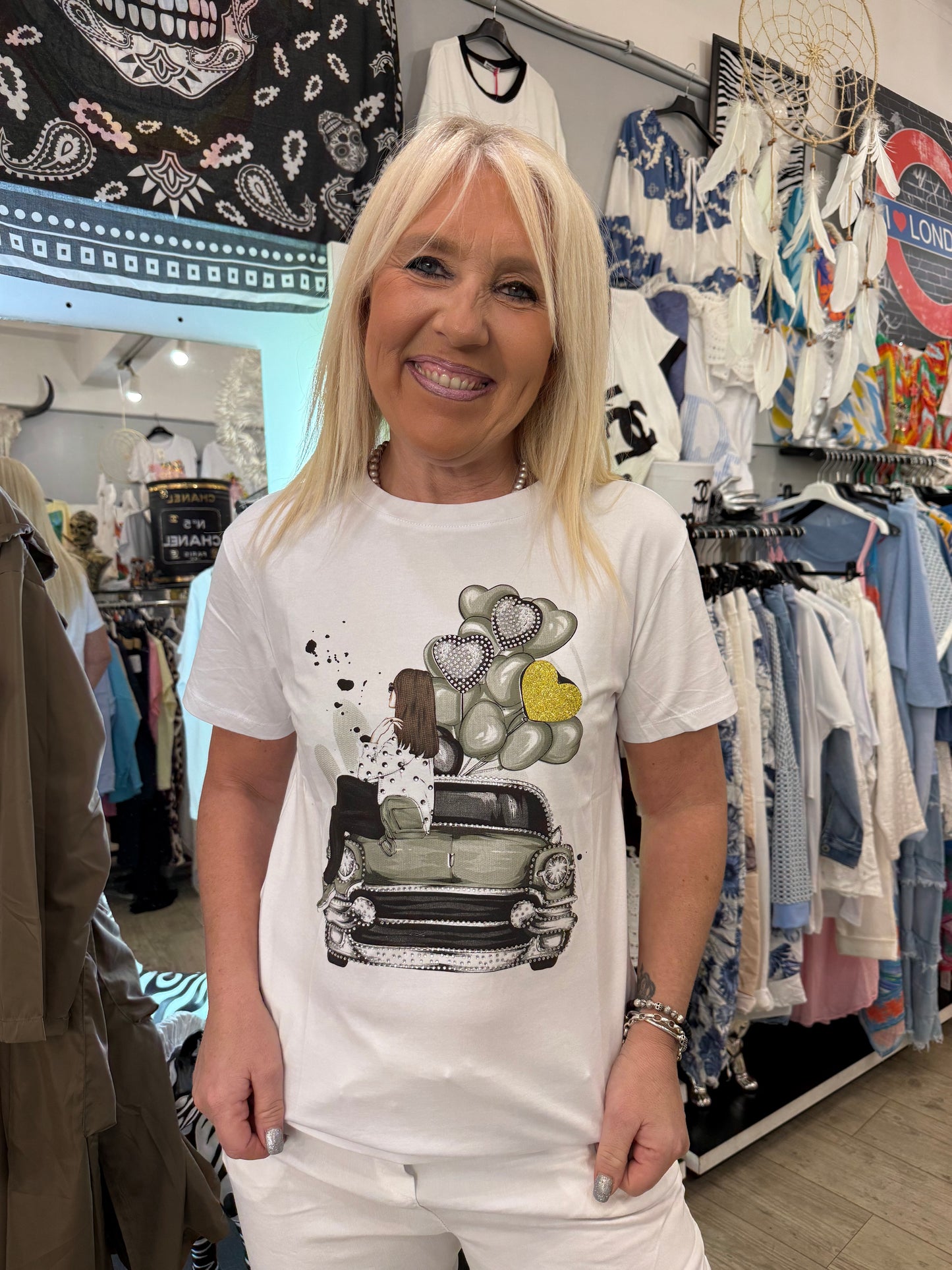 T shirt coeur kaki