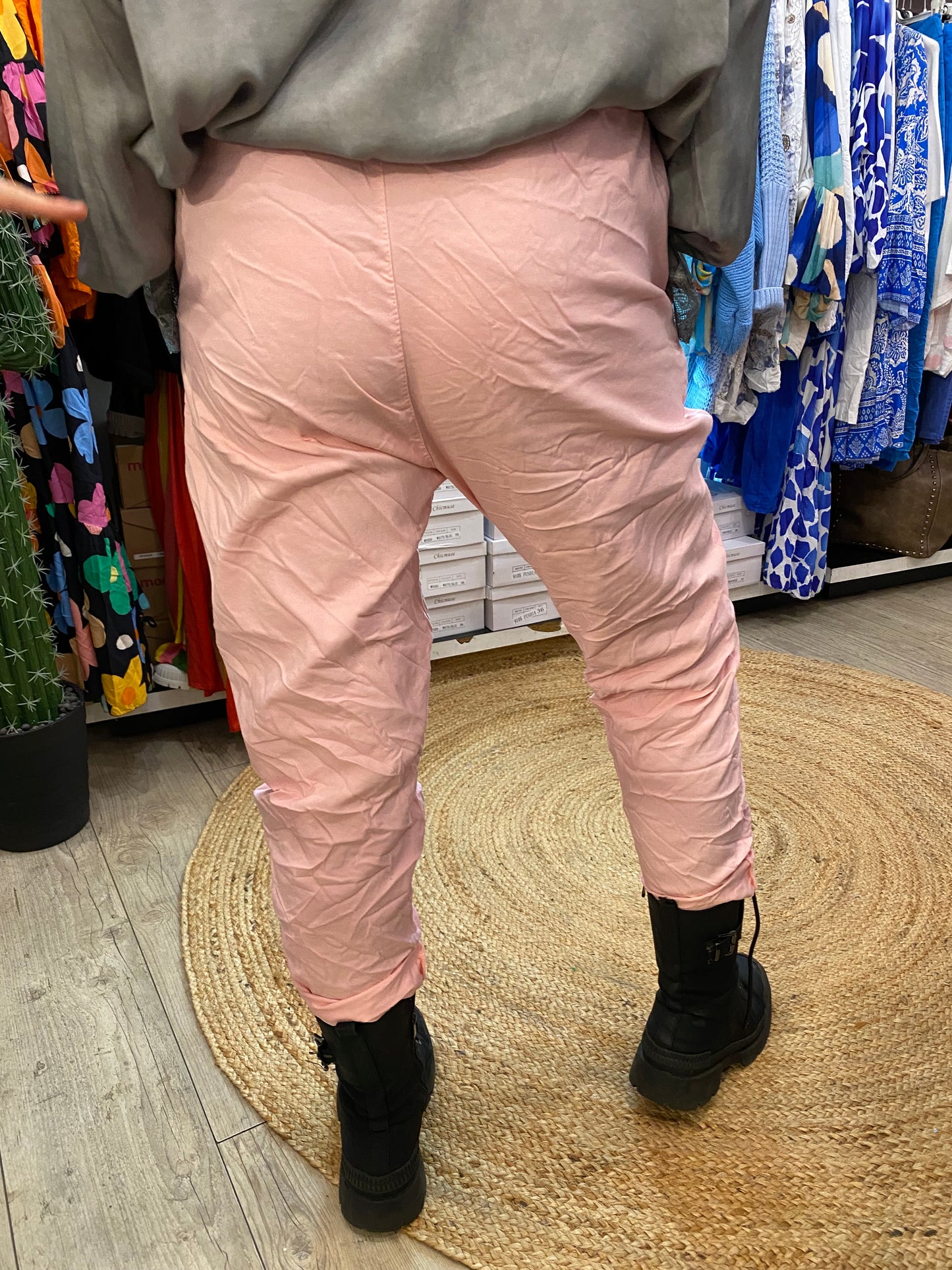 Pantalon gde taille rose