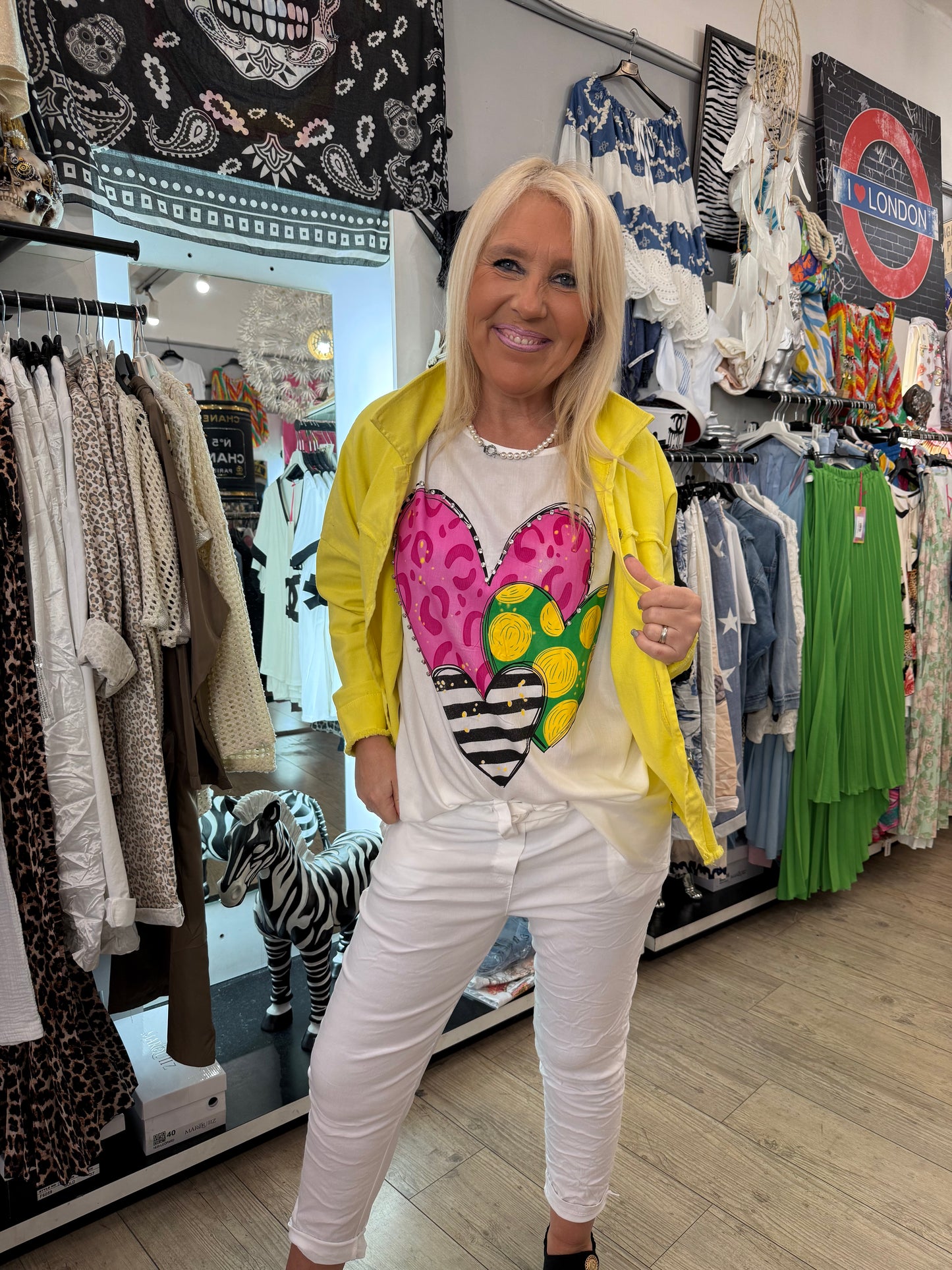 Veste jean jaune