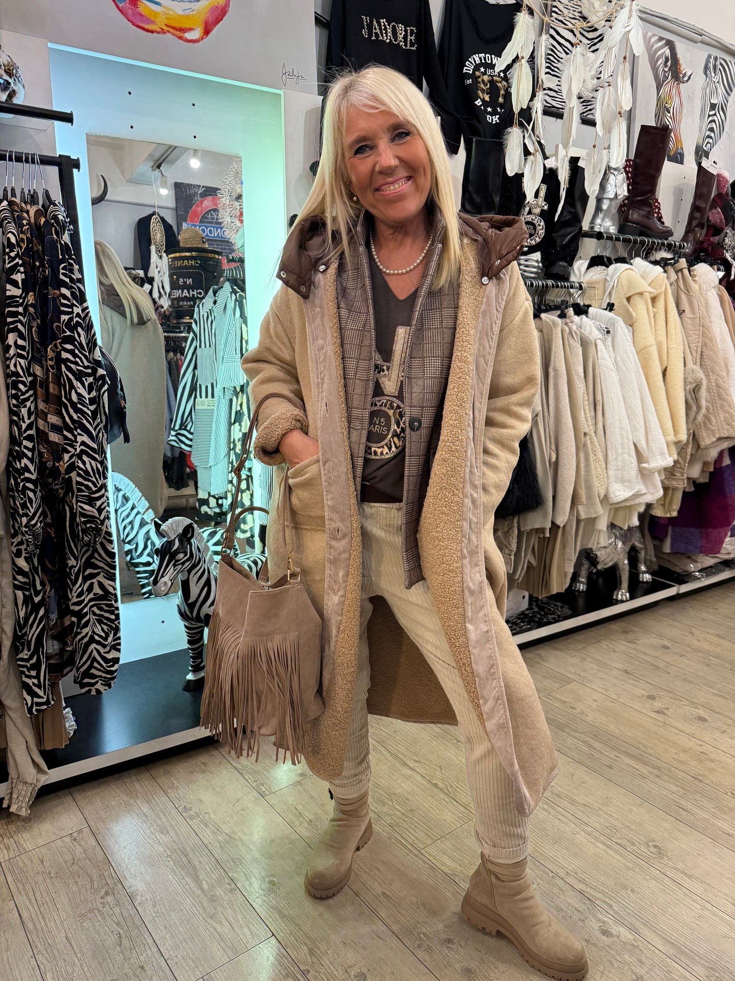 Pantalon velours pépé écru