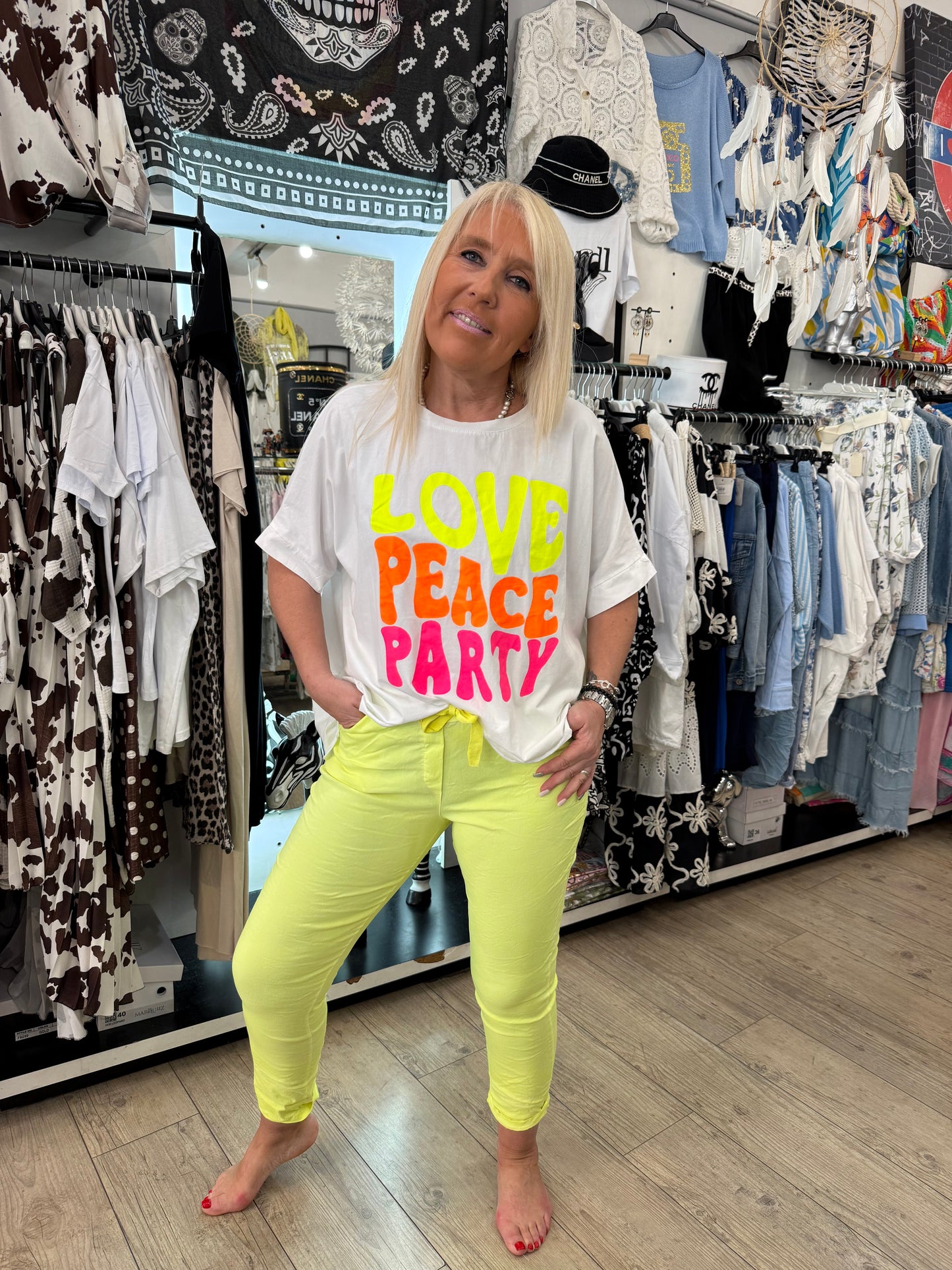 Pantalon magique fluo jaune