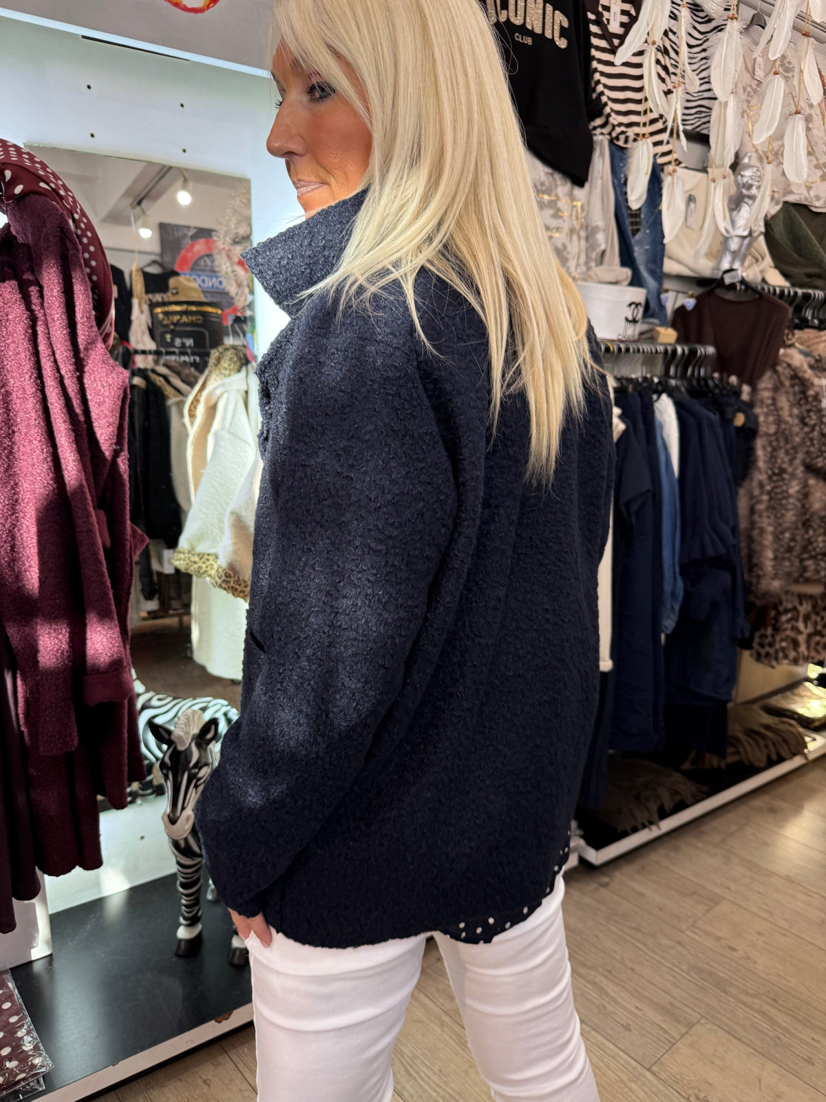 Veste bouclette marine