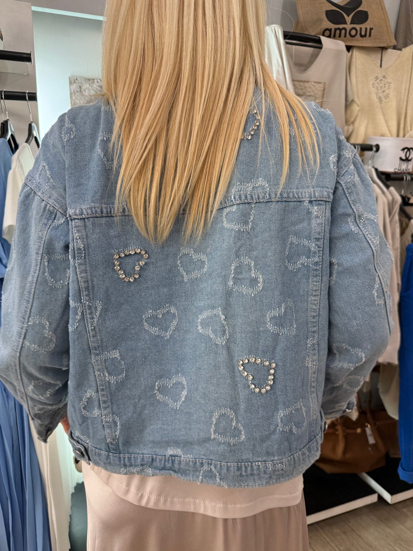 Veste jean cœur