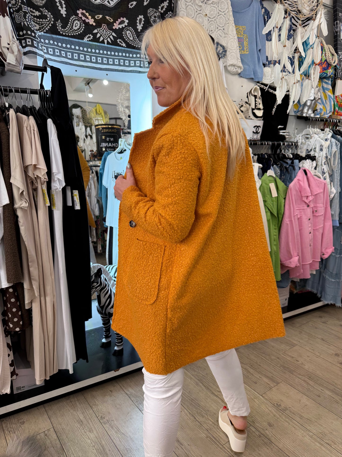 Manteau bouclette safran