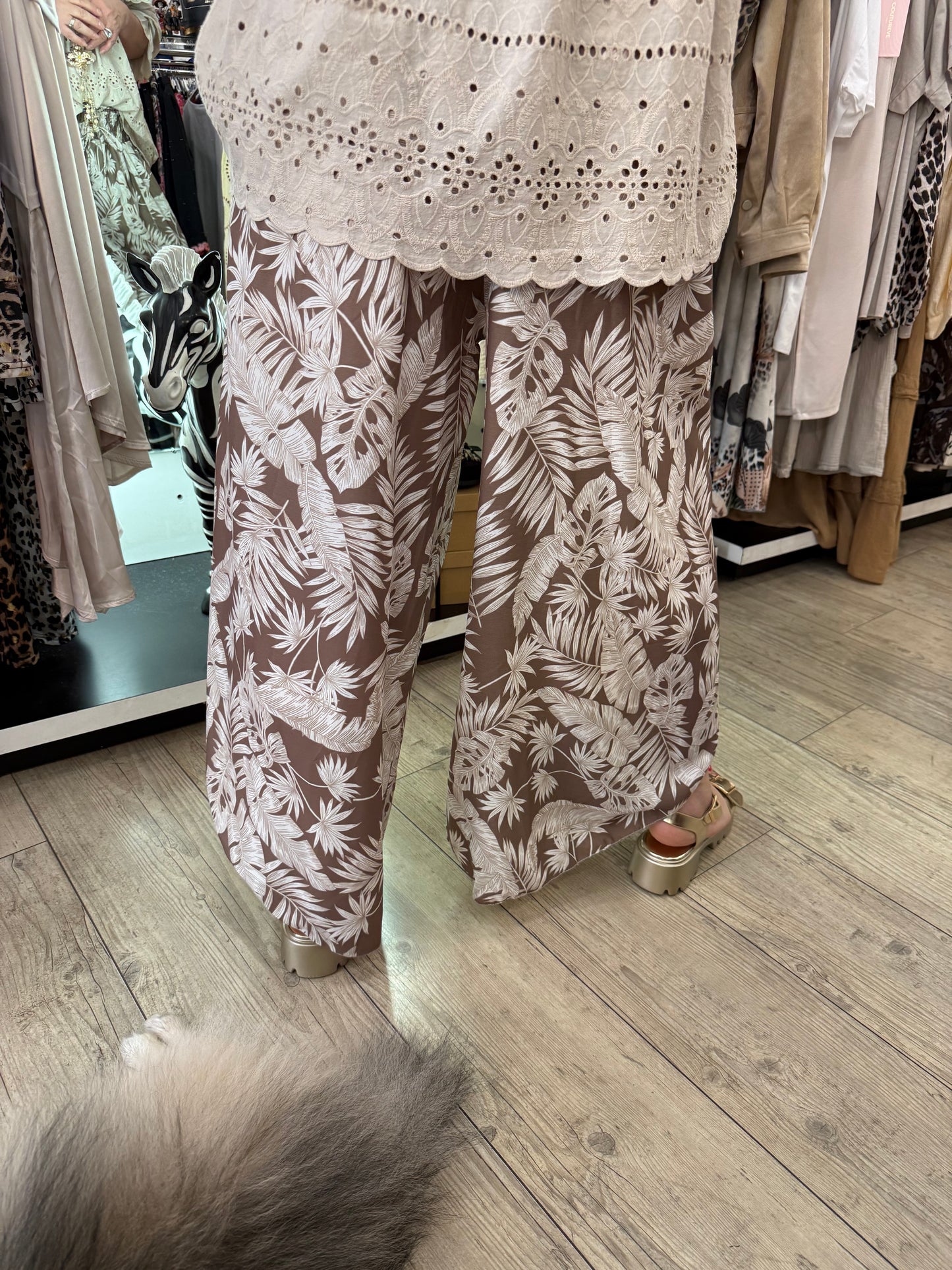 Pantalon porte feuille beige
