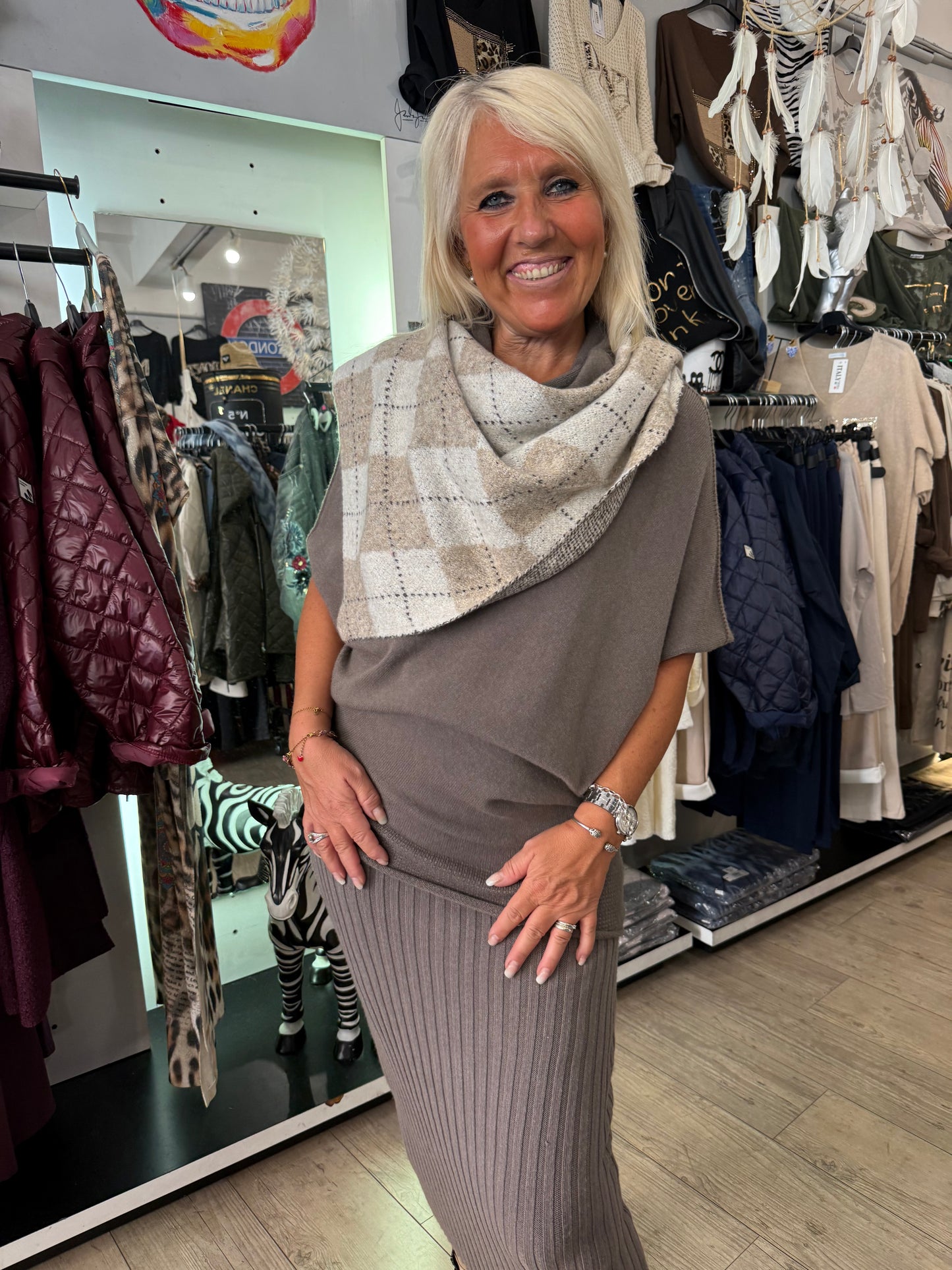 Jupe crayon taupe