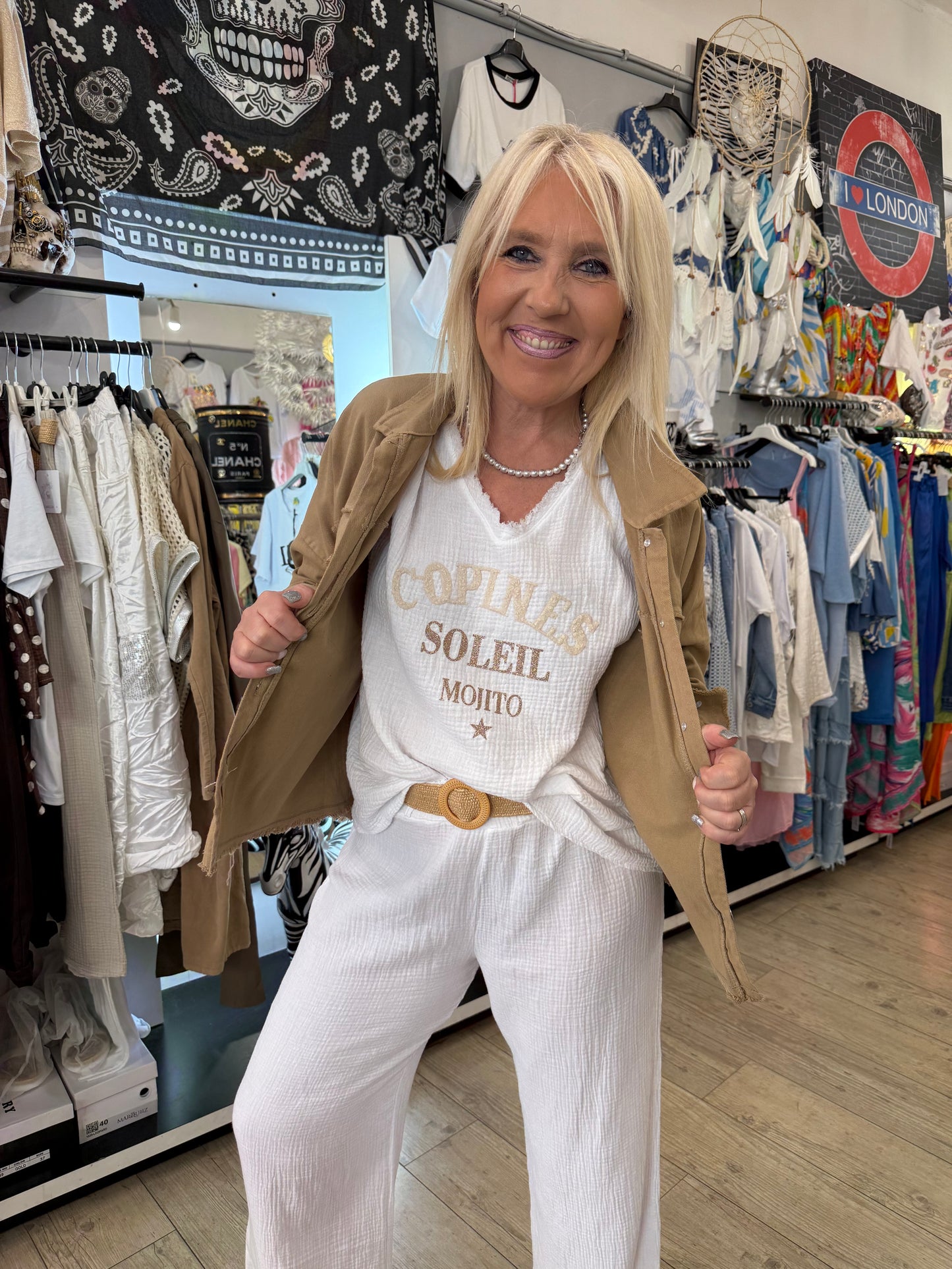 T shirt blanc les copines gaz de coton