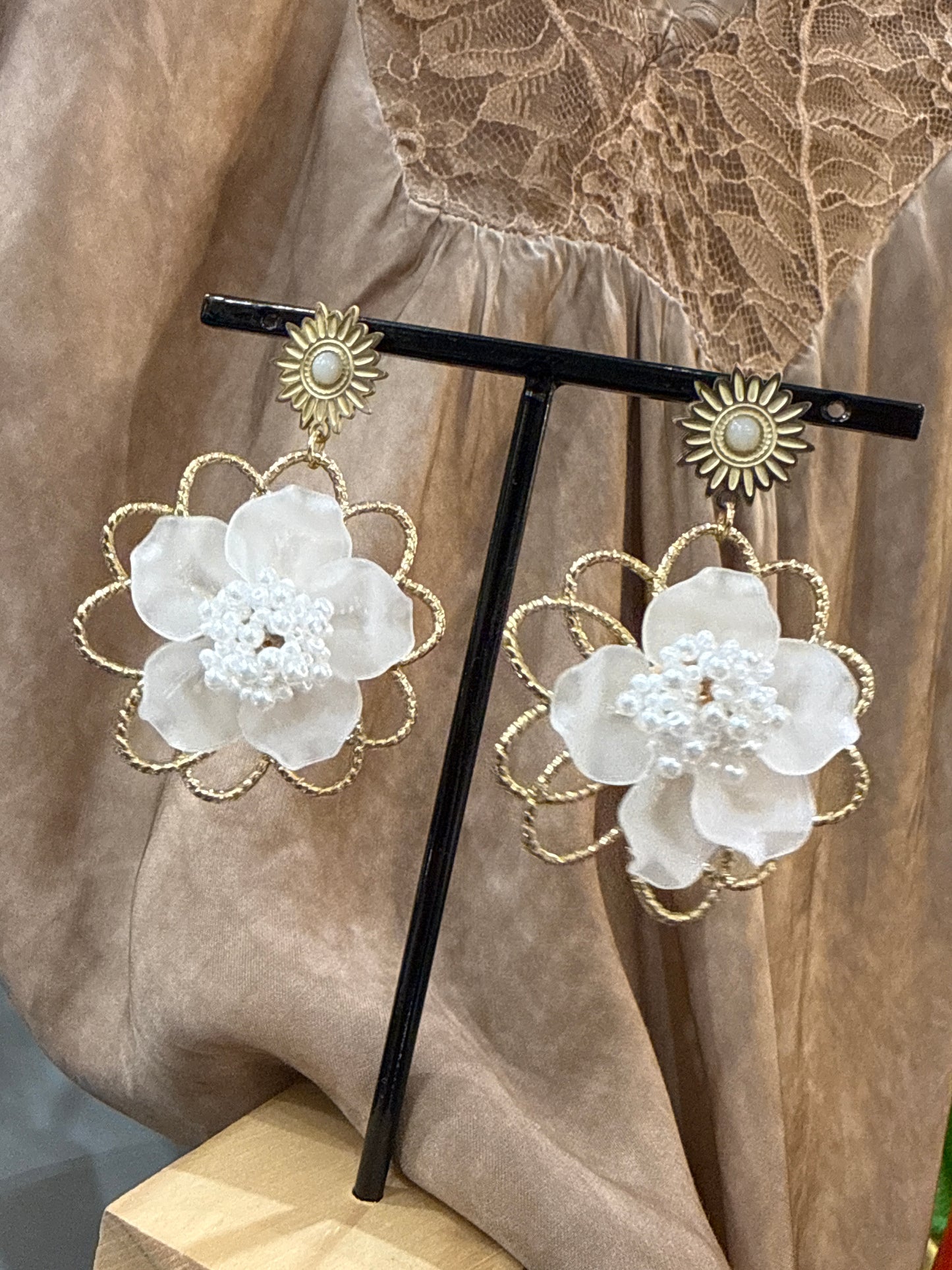 Boucle oreille fleurs