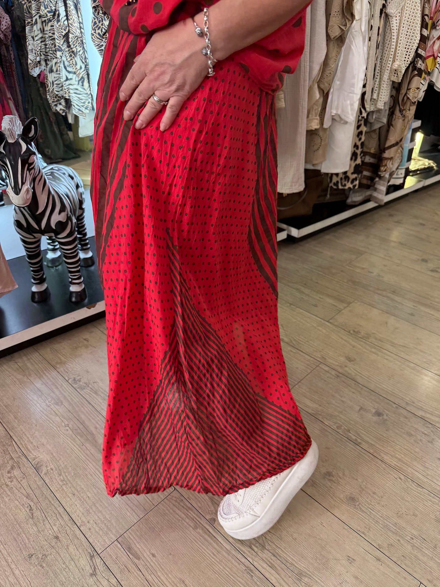 Jupe azya pois rouge