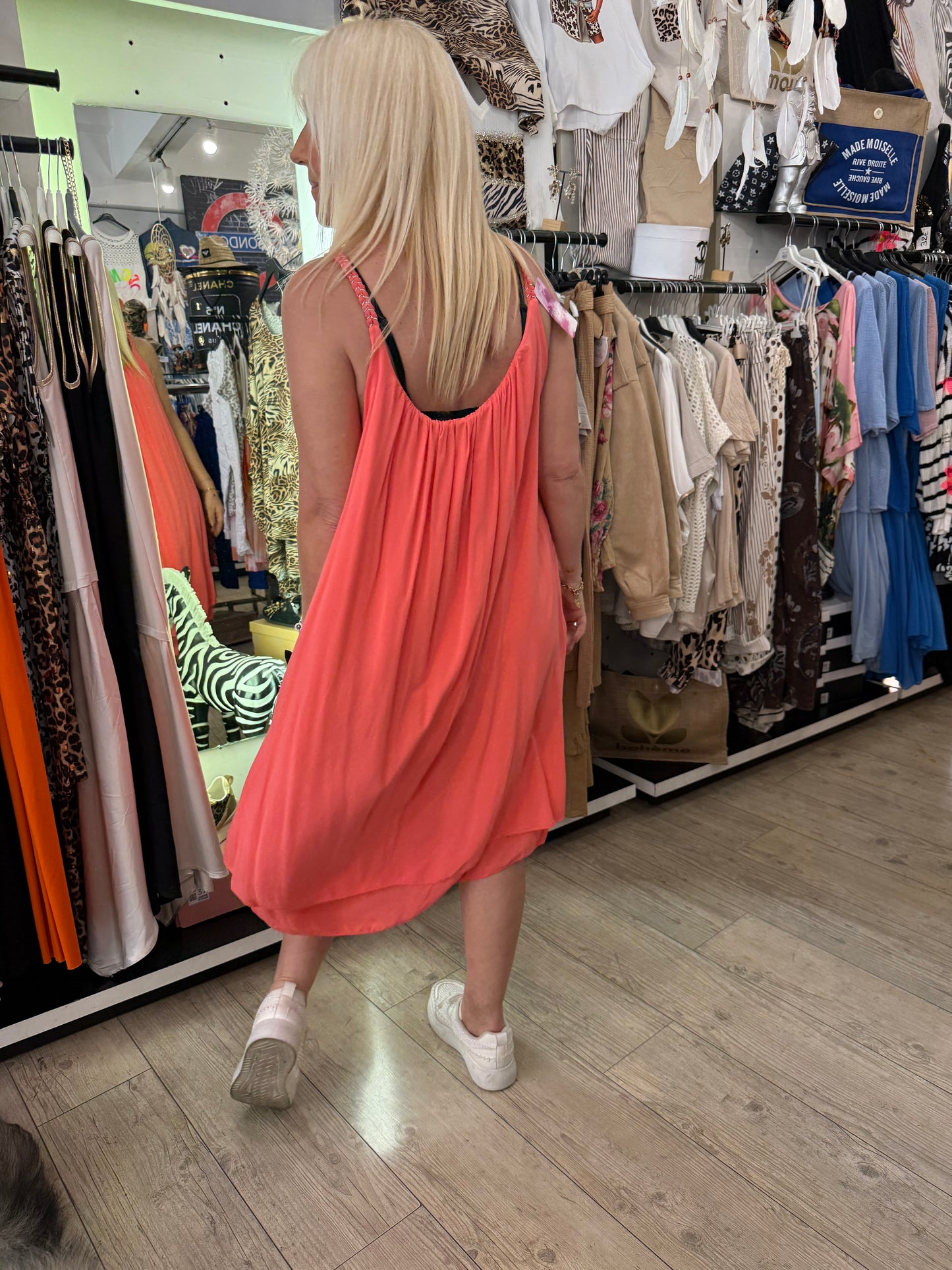 Robe ballon corail