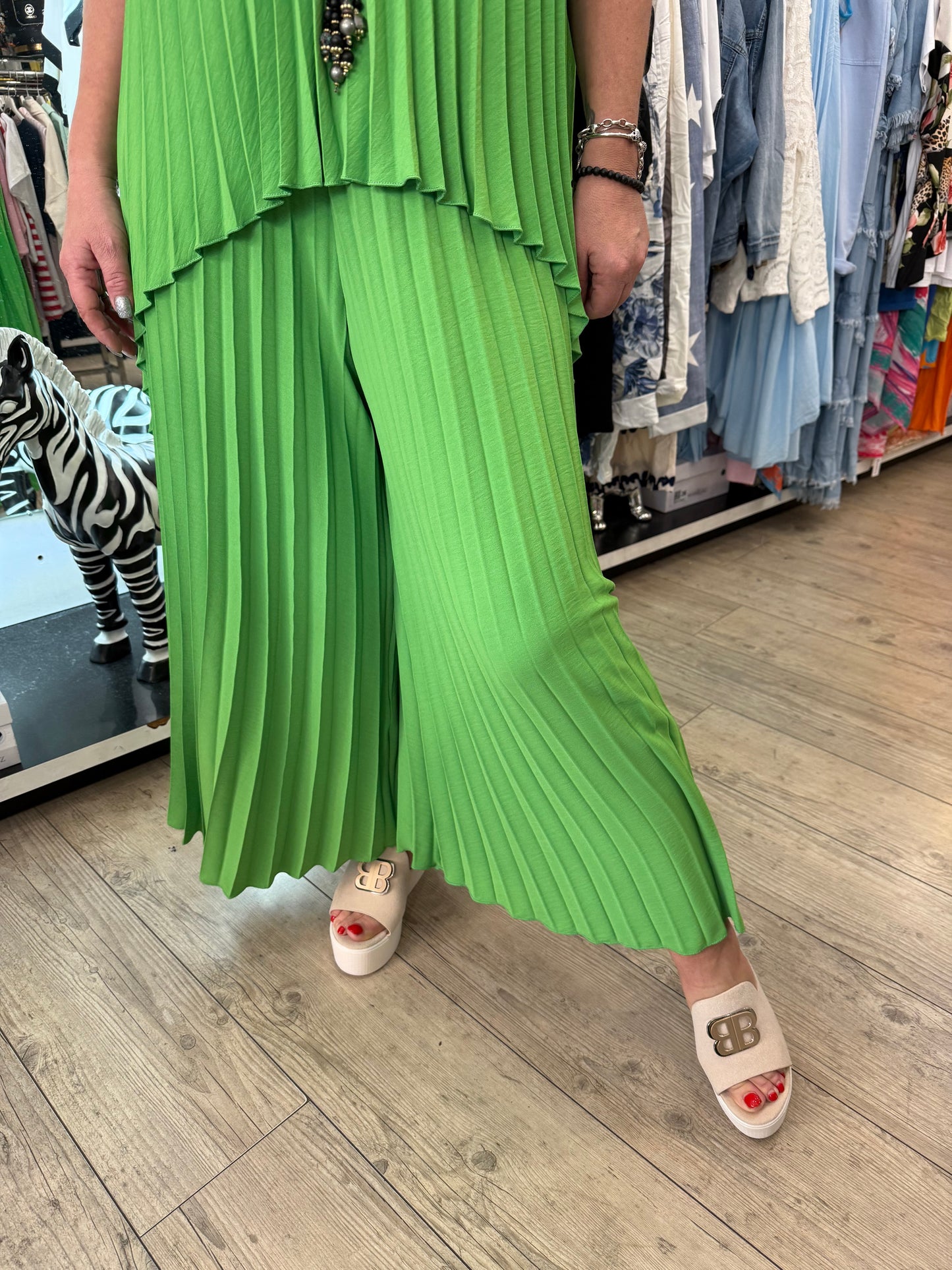 Pantalon palazzo vert