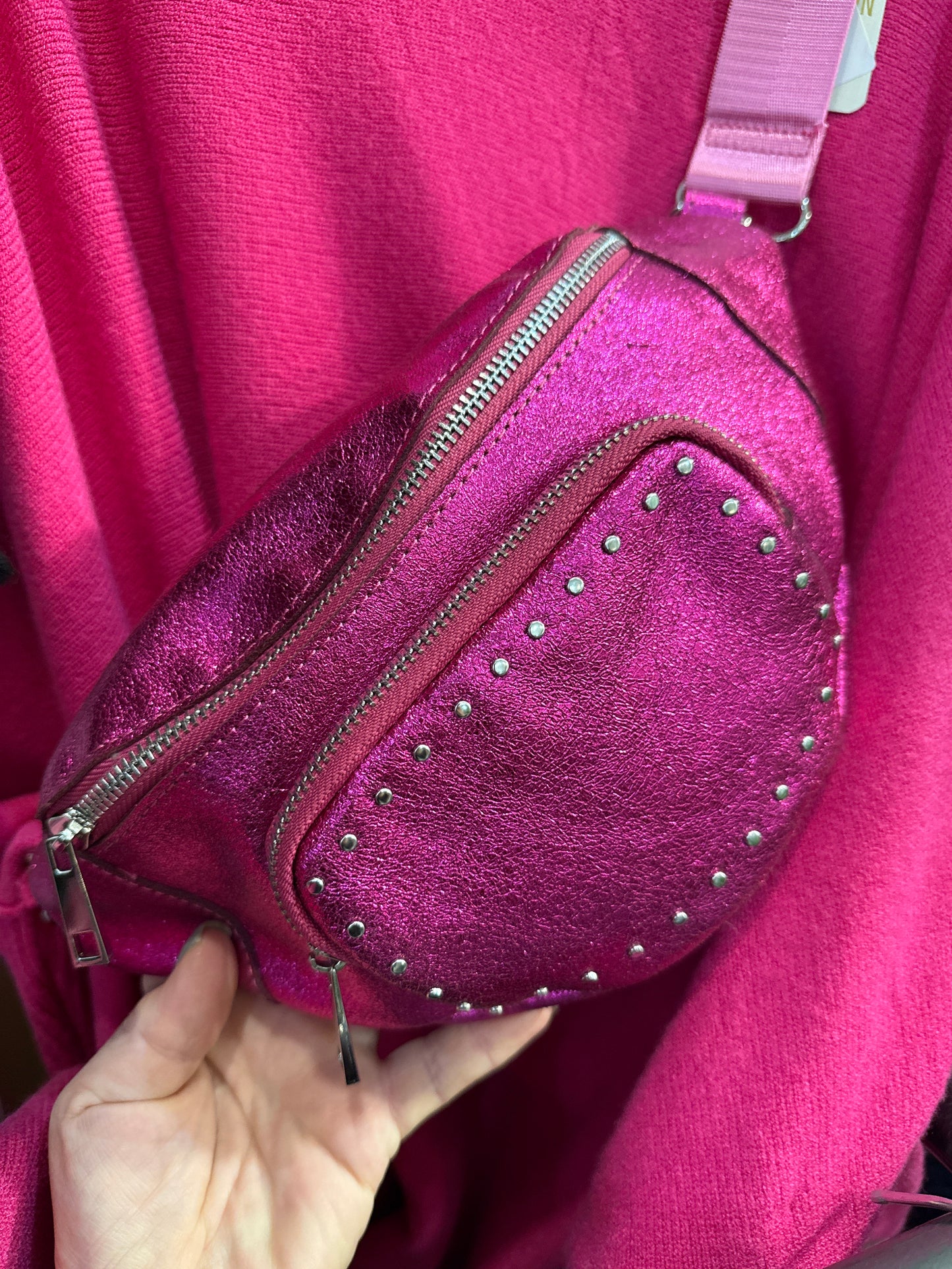 Sac Banane pailleté rose