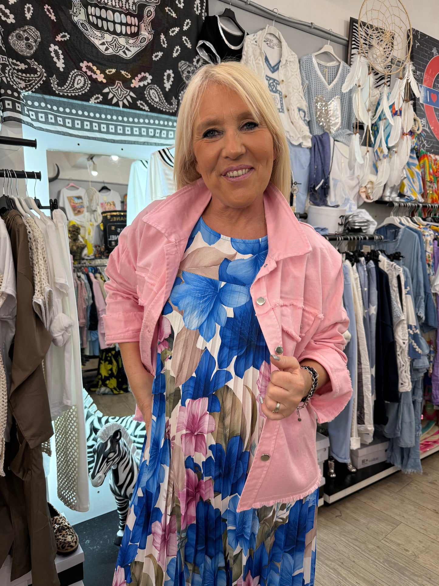 Veste jean rose bb
