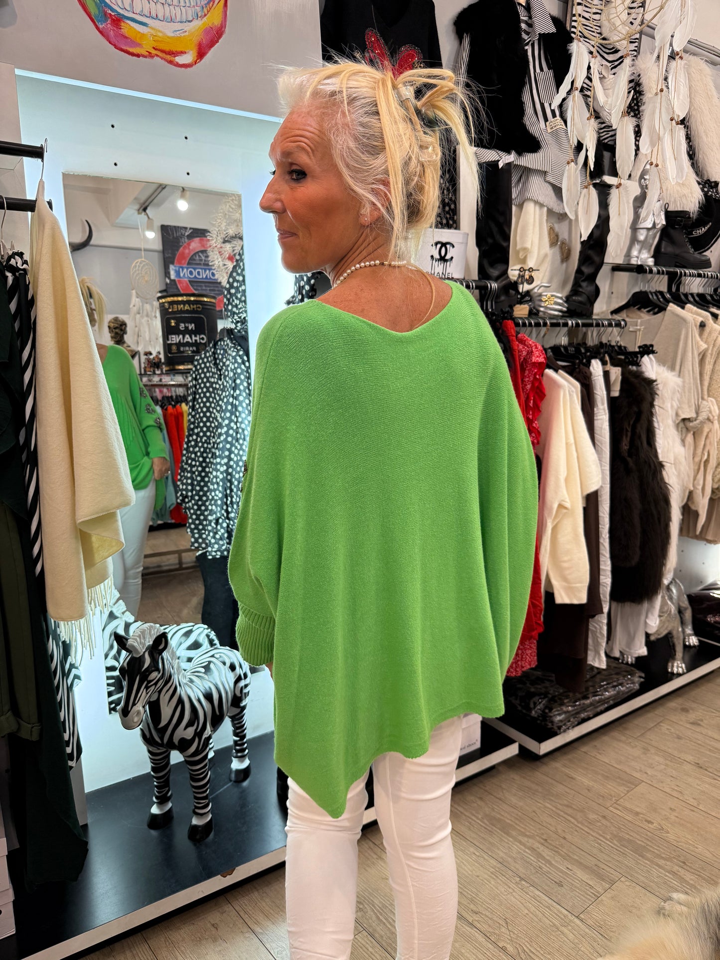 Pull cœur vert
