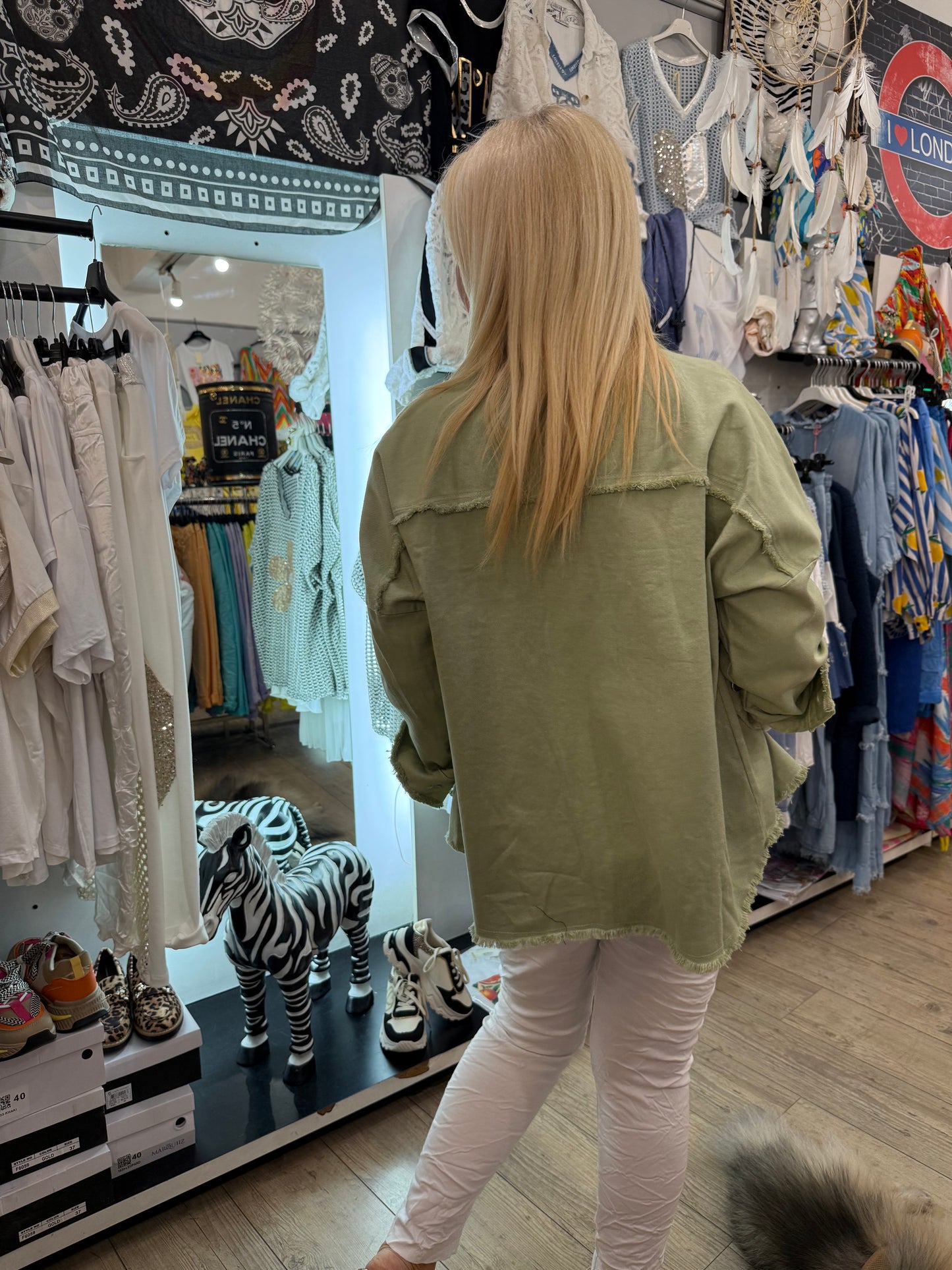 Veste jean vert amende