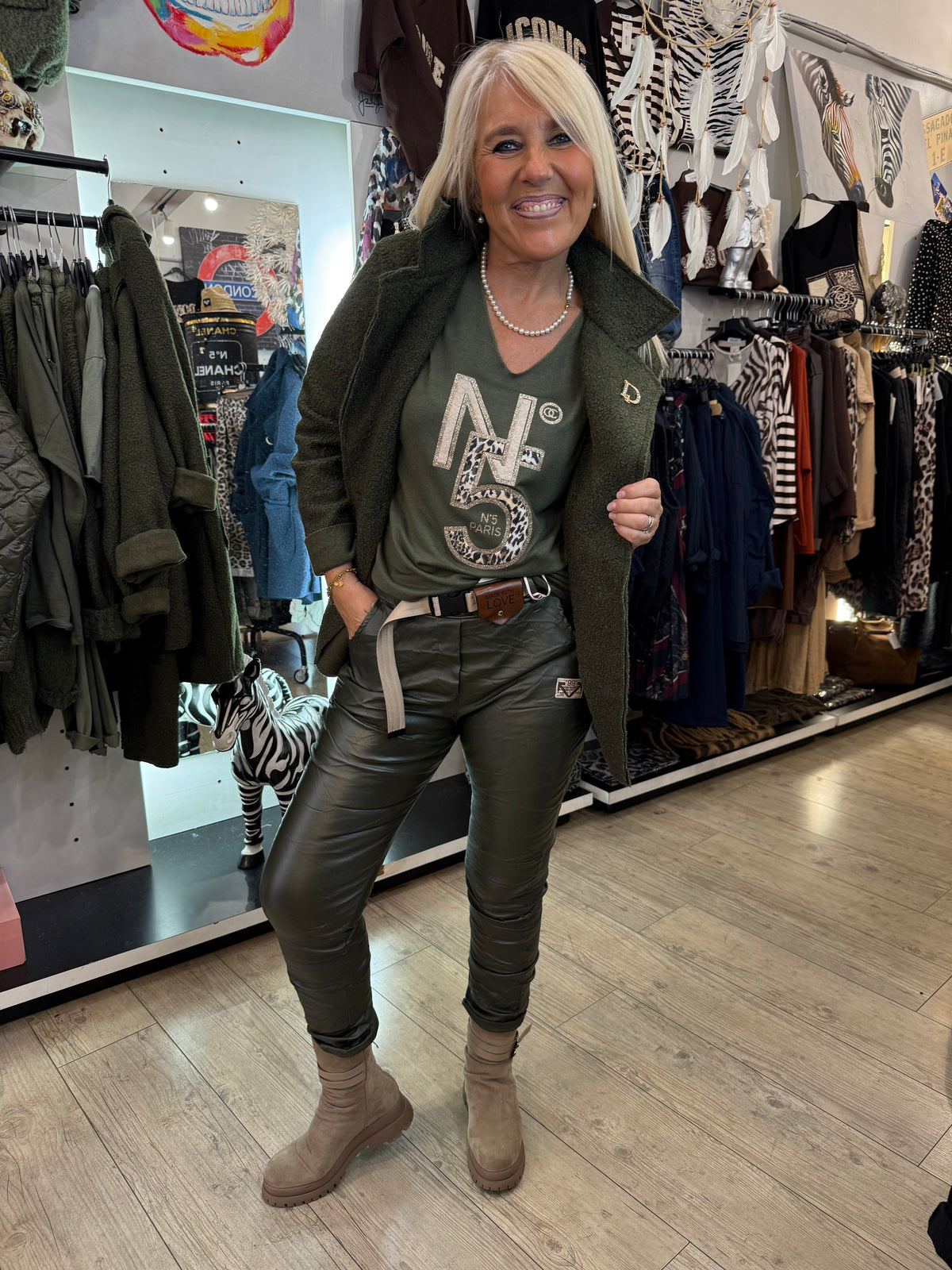 Veste bouclette kaki