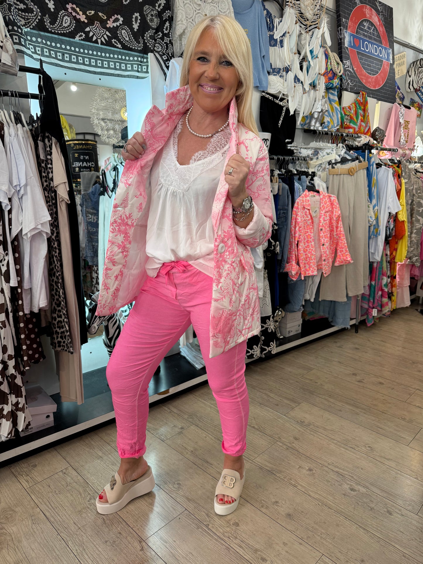 Pantalon magique rose fluo