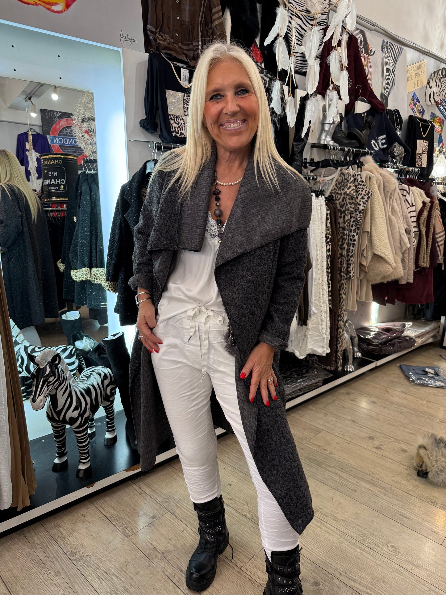 Manteau Chiné gris foncé