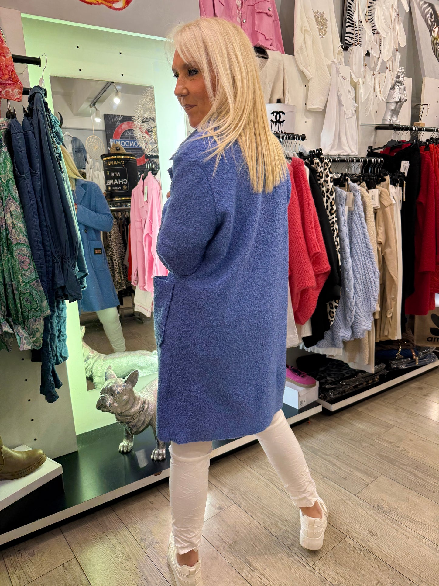 Manteau bouclette bleu