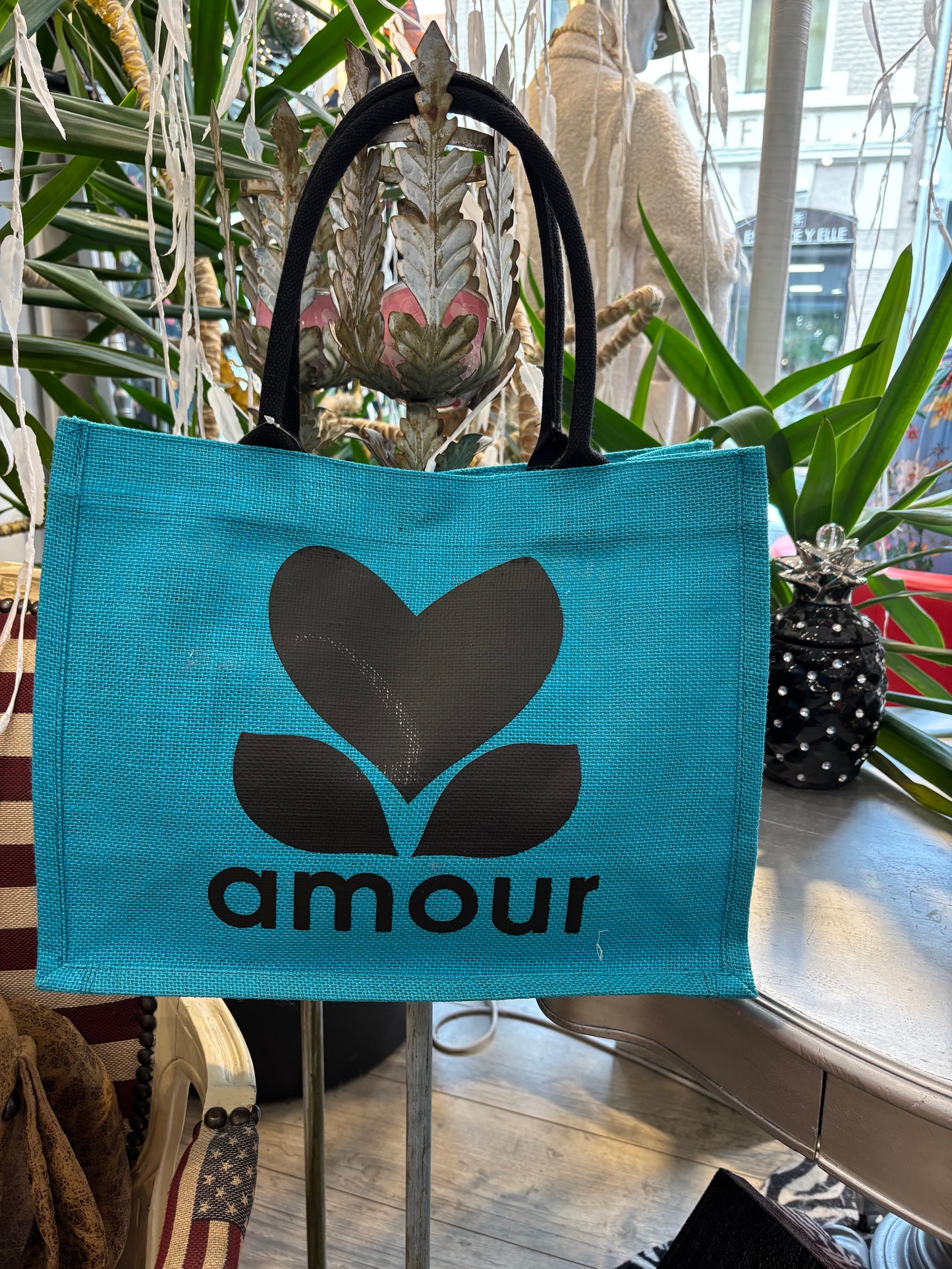 Sac amour turquoise