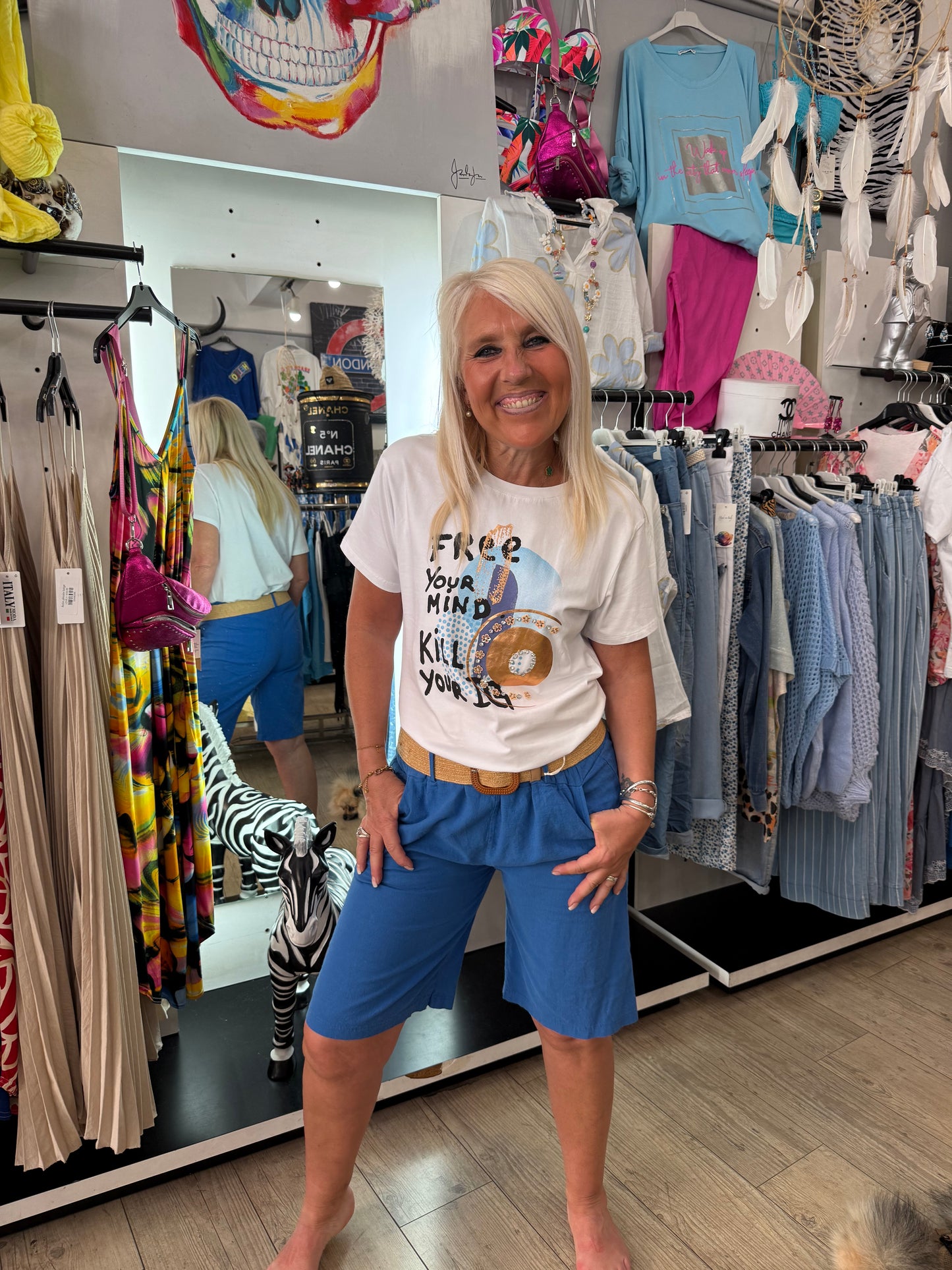 T shirt free bleu