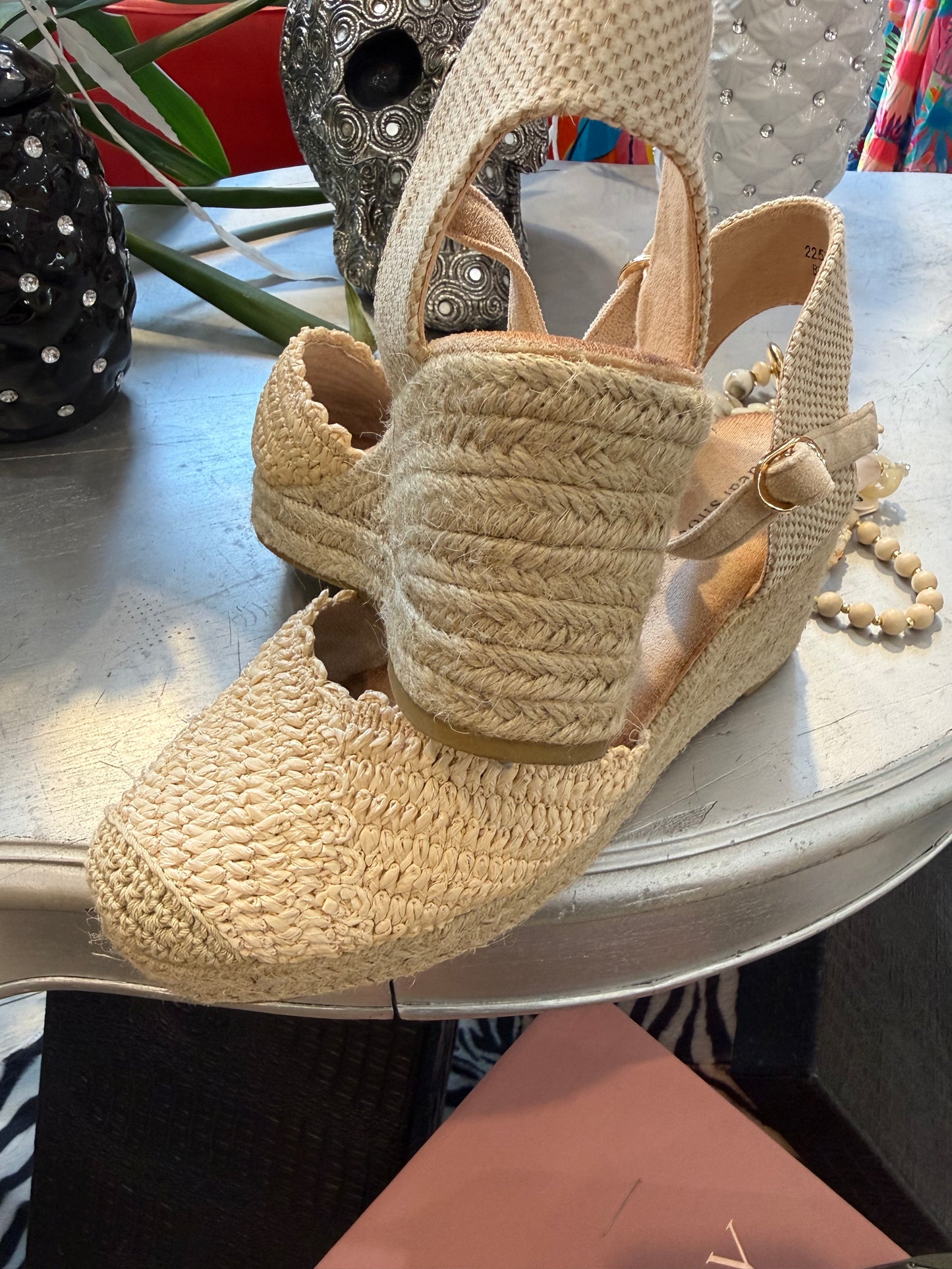 Compensées beige bohème