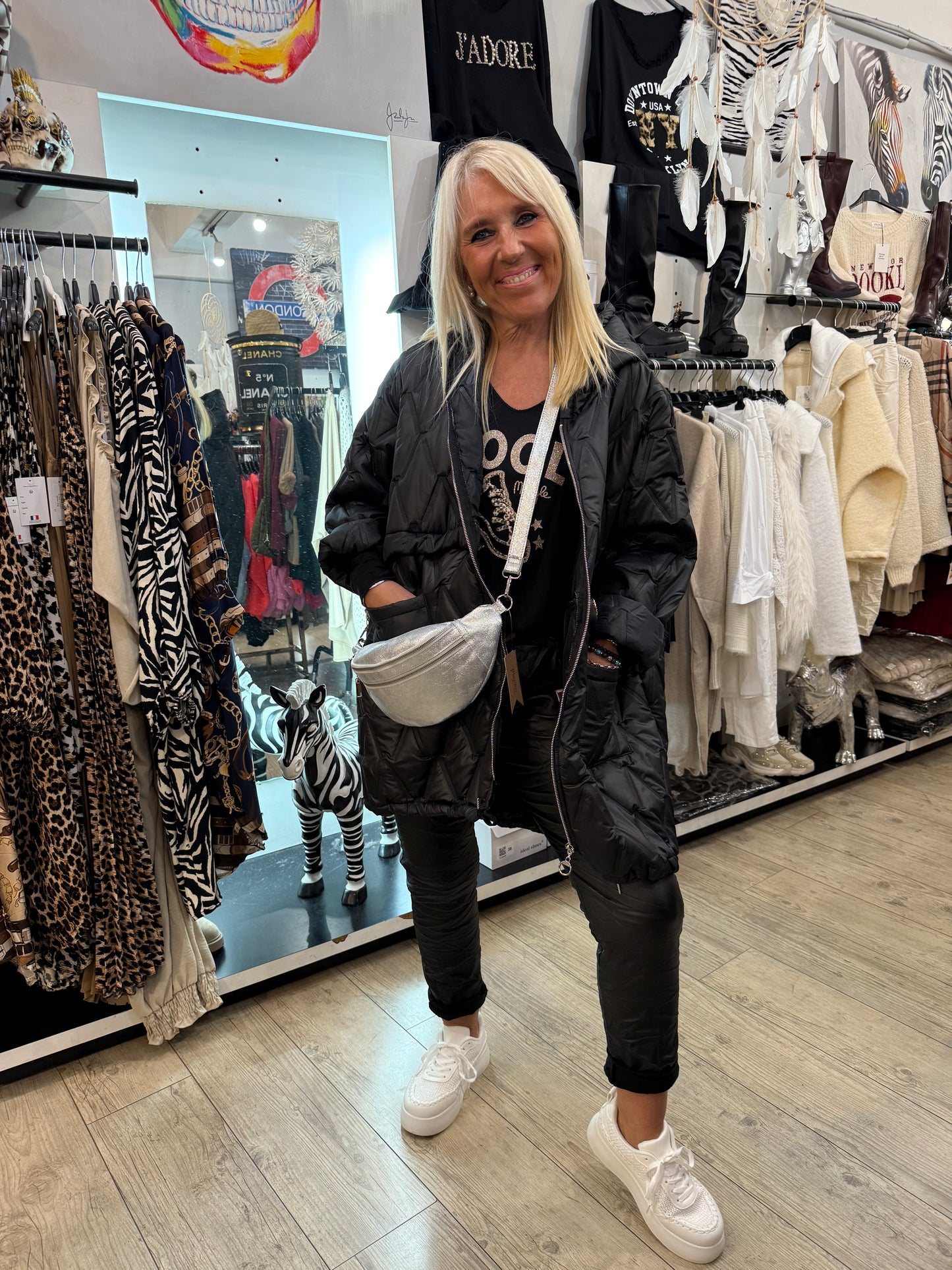 Sac Banane pailleté argent