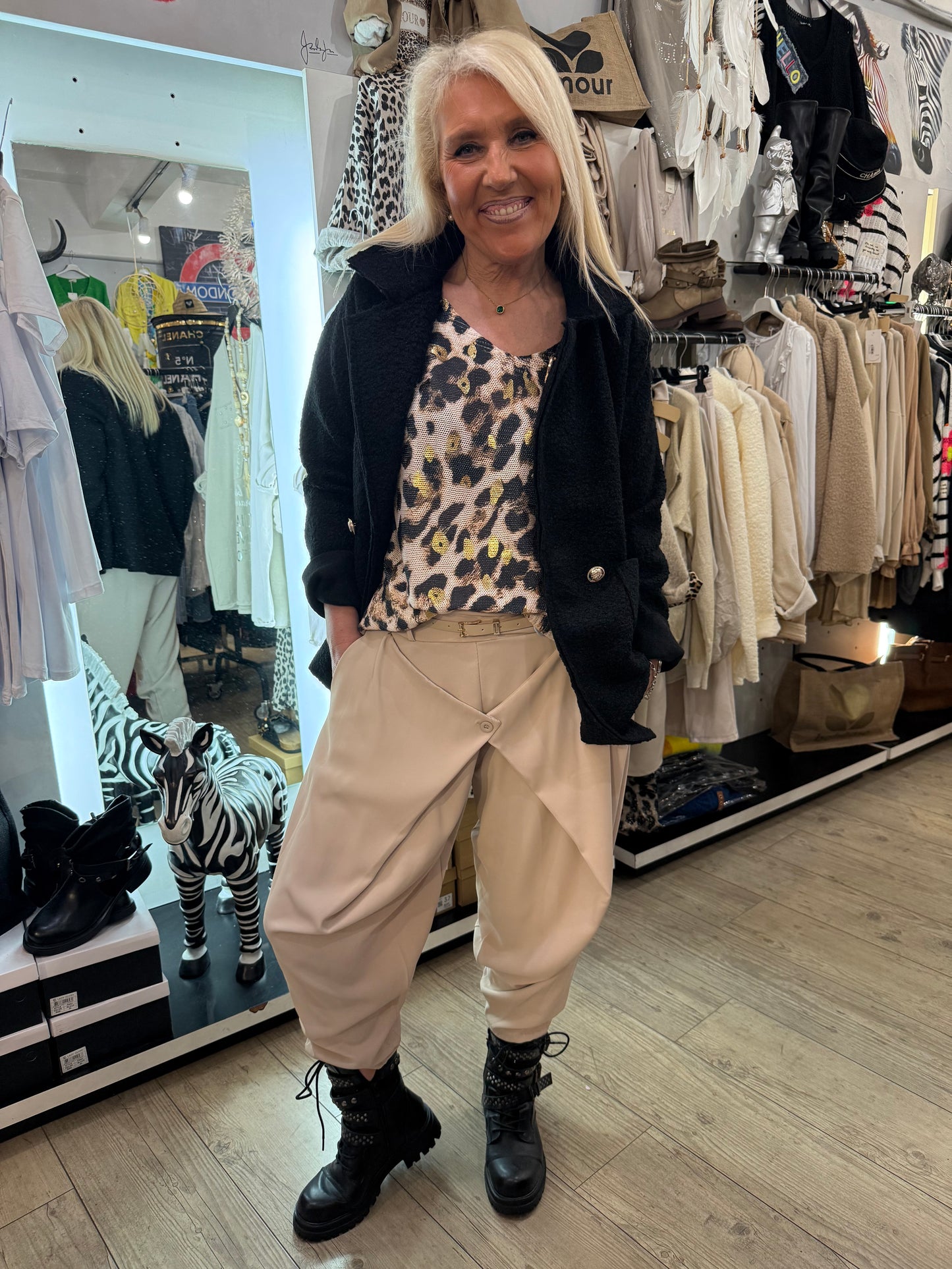 Pantalon fluide beige