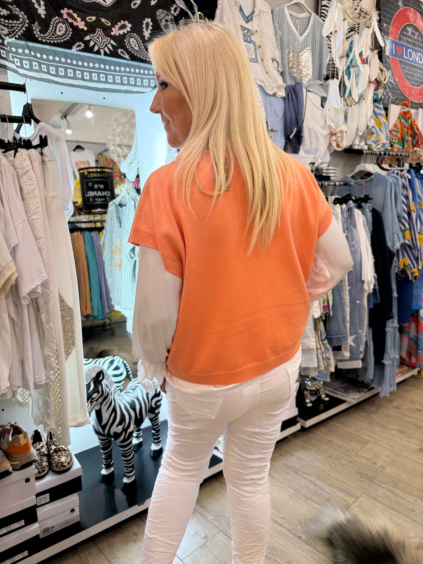 Pull numéro 5 corail