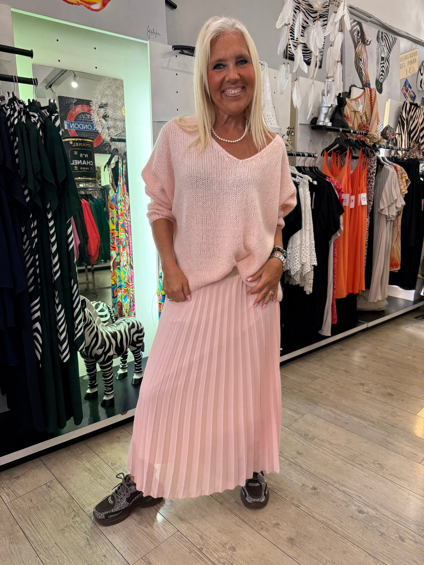Pull chouchou rose tendre