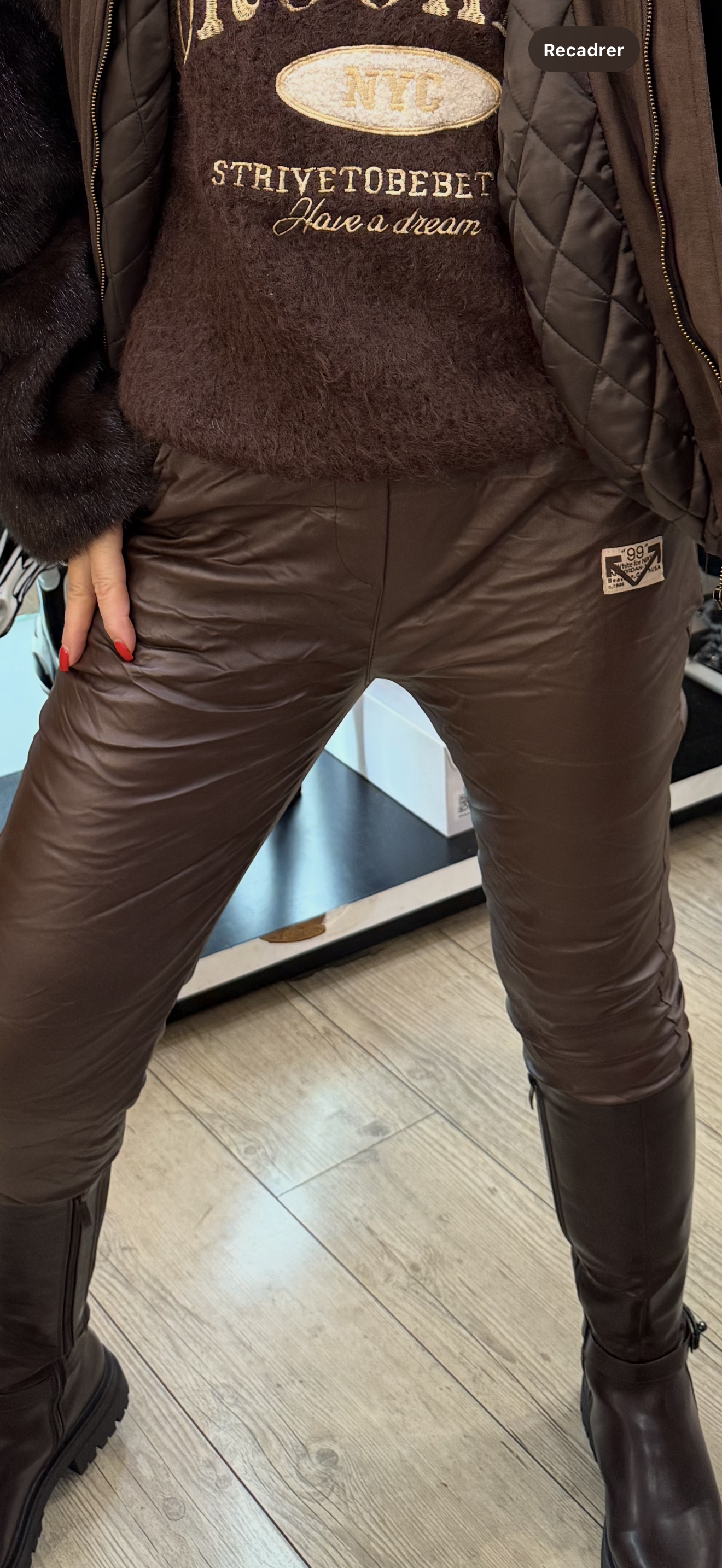 Pantalon simili choco