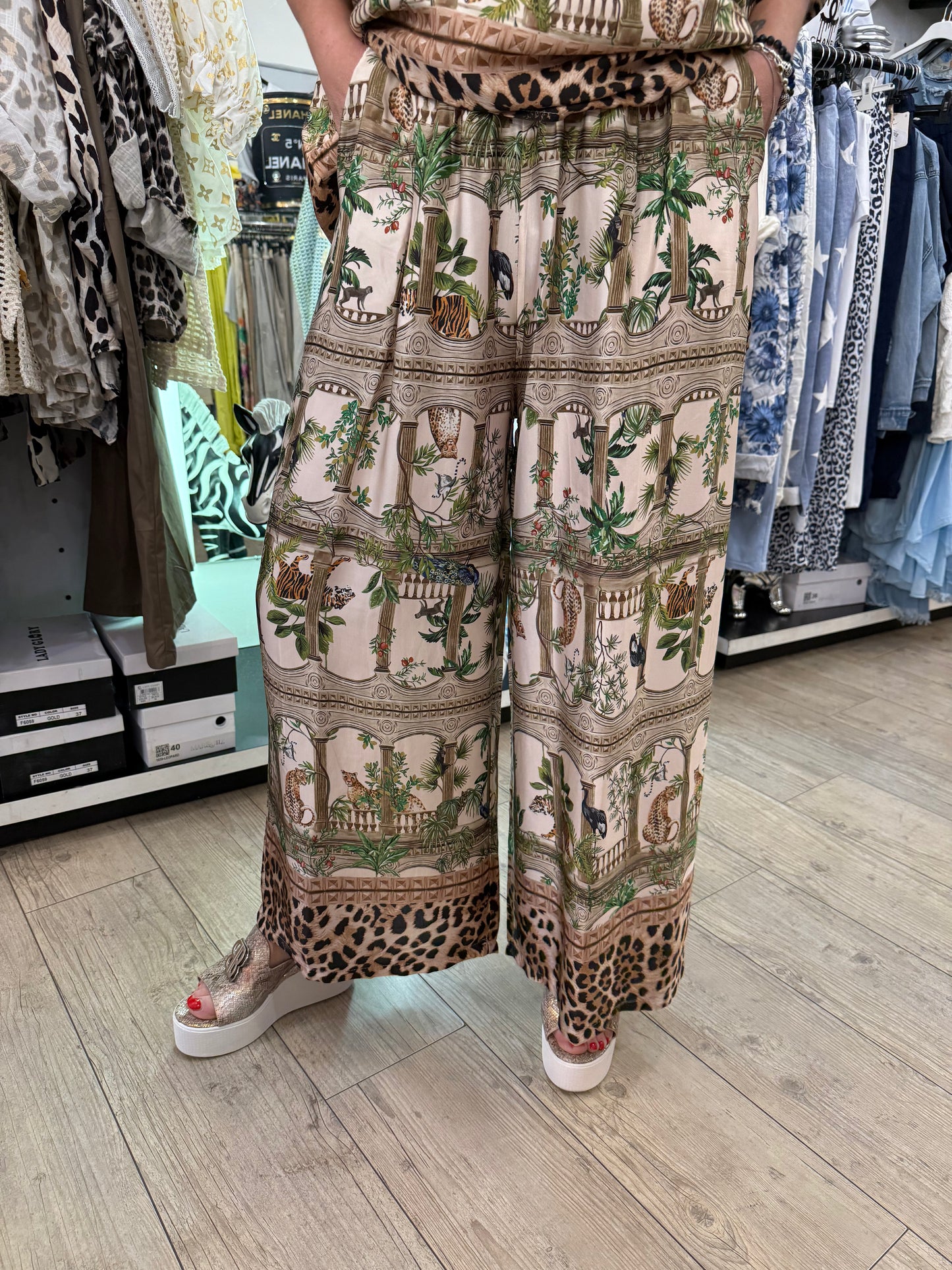 Pantalon palazzo animal