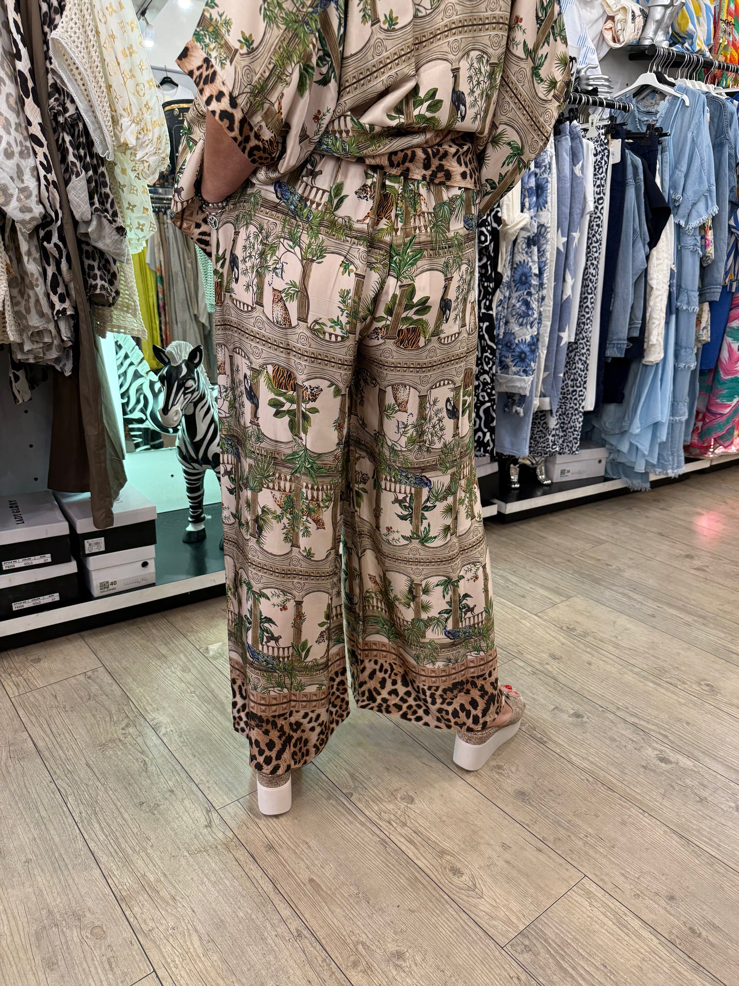 Pantalon palazzo animal