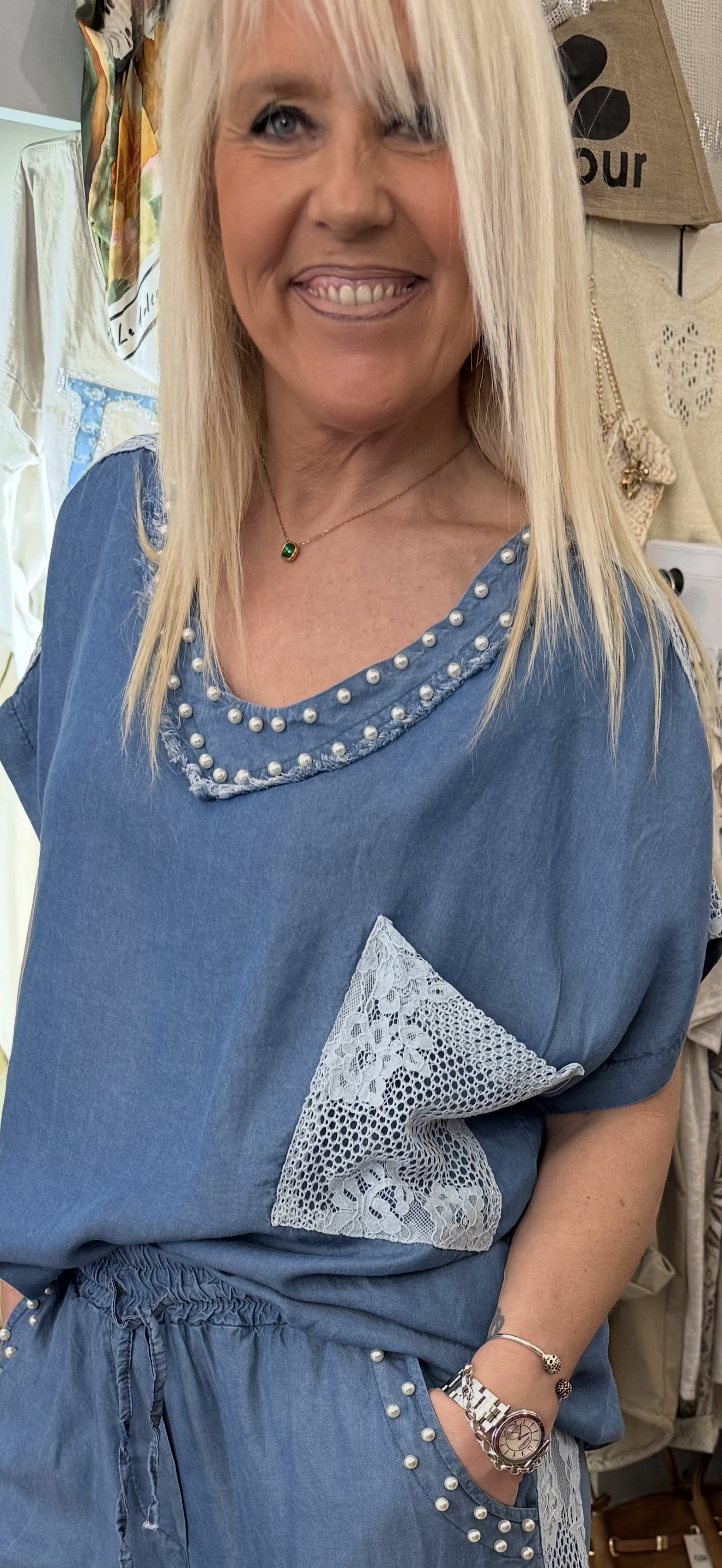 Tunique tencel dentelle
