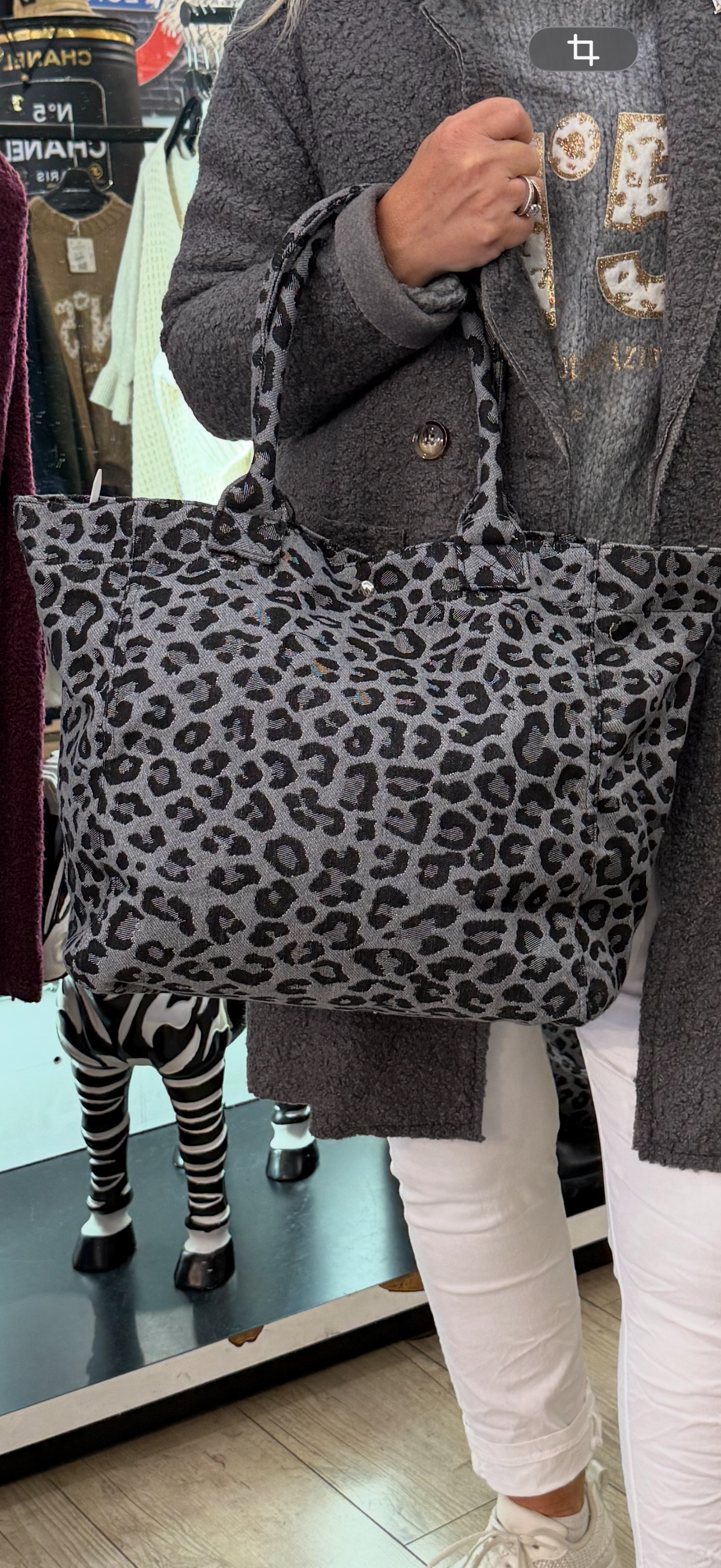 Sac léopard gris