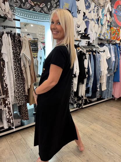 Robe t shirt bohème noire