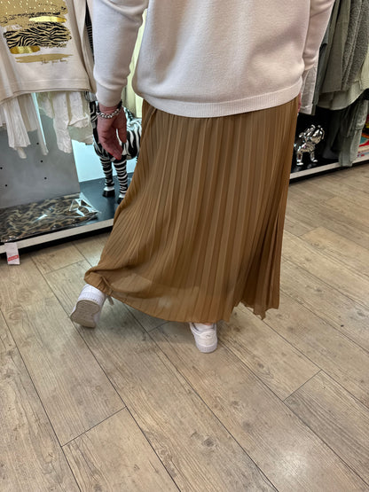 Jupe plissée camél