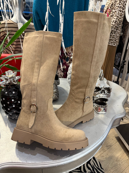 Boots bottes beige boucle