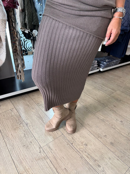 Jupe crayon taupe