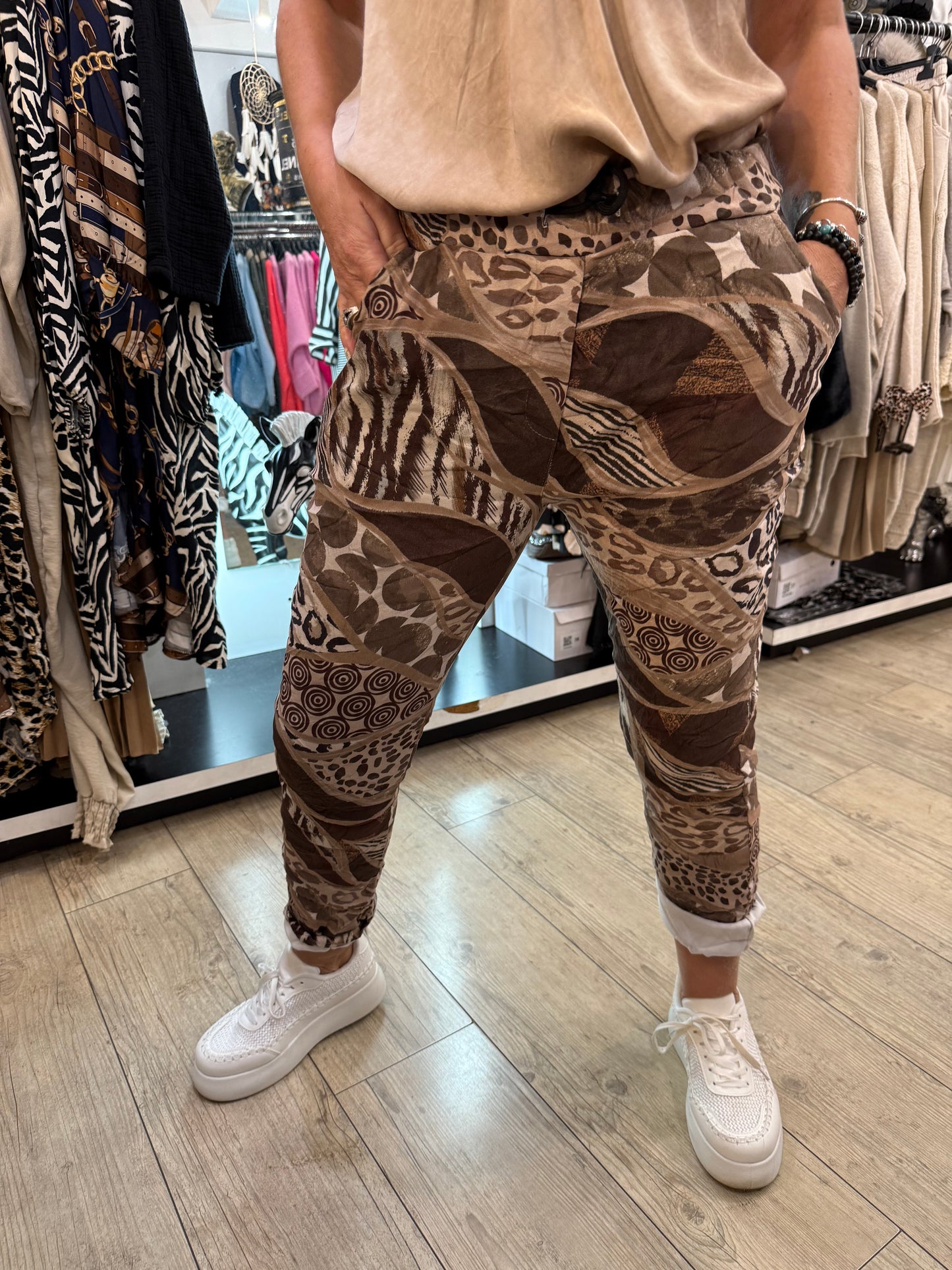 Pantalon suédine camél